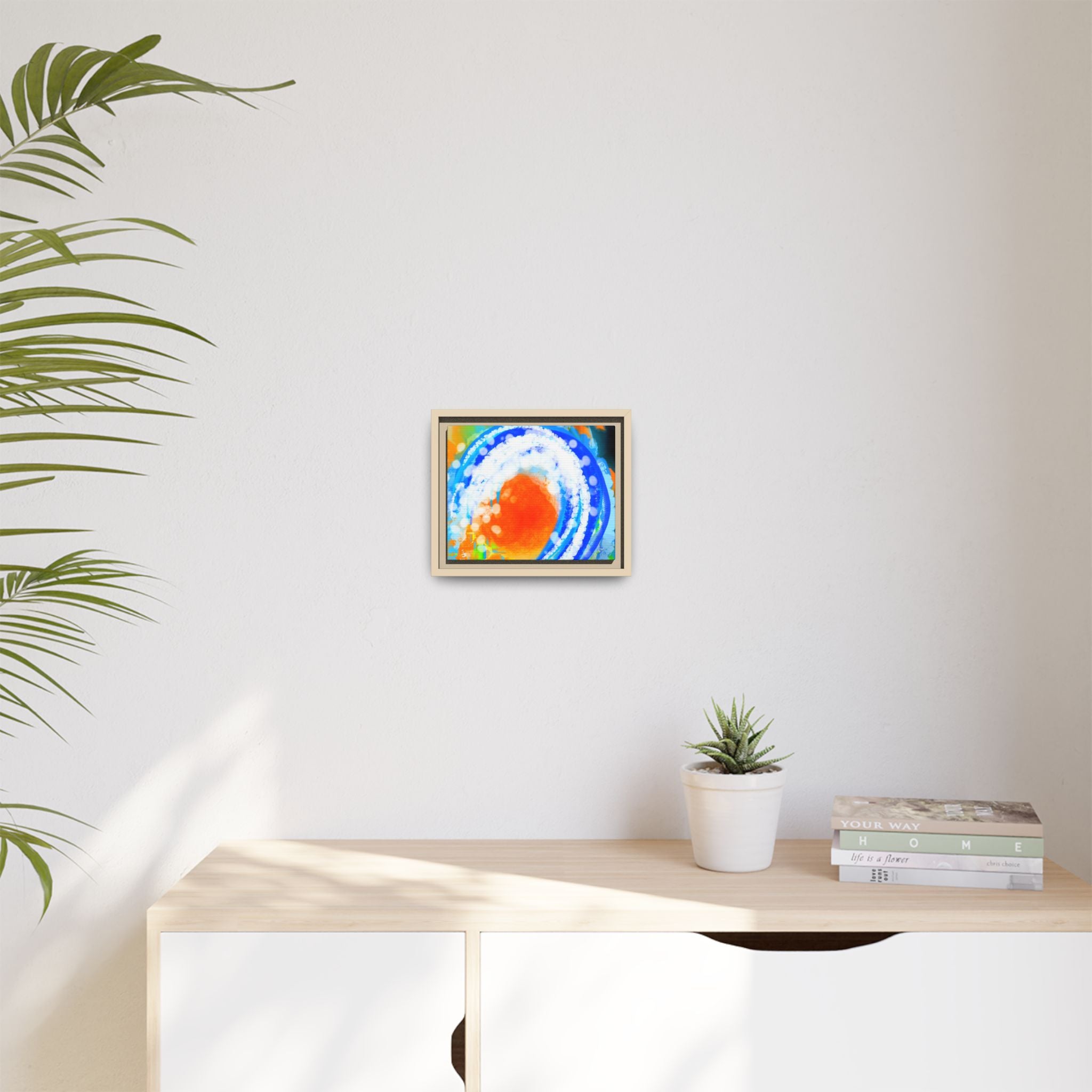 Abstract Ocean Wave Matte Canvas Print — Framed Multi‑Color Wall Art