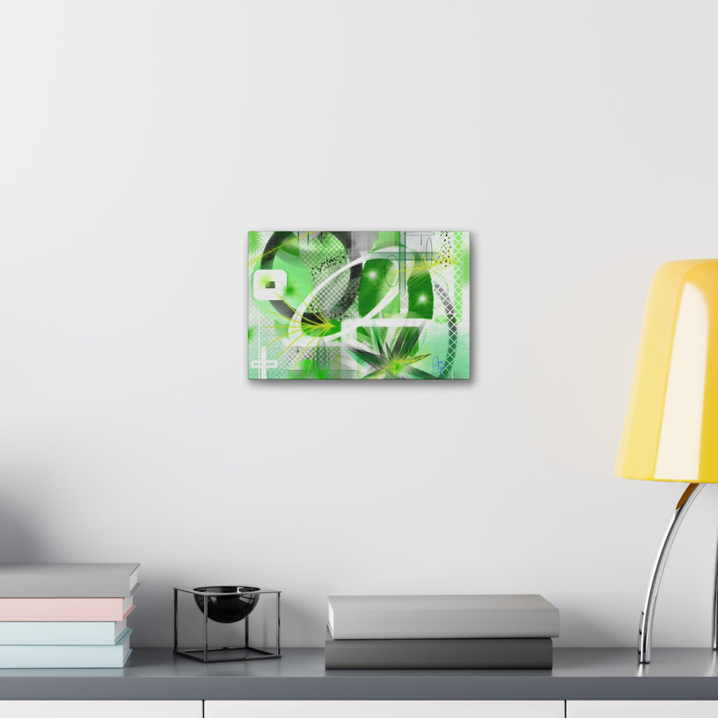 Abstract Green Geometric Canvas Stretched Print