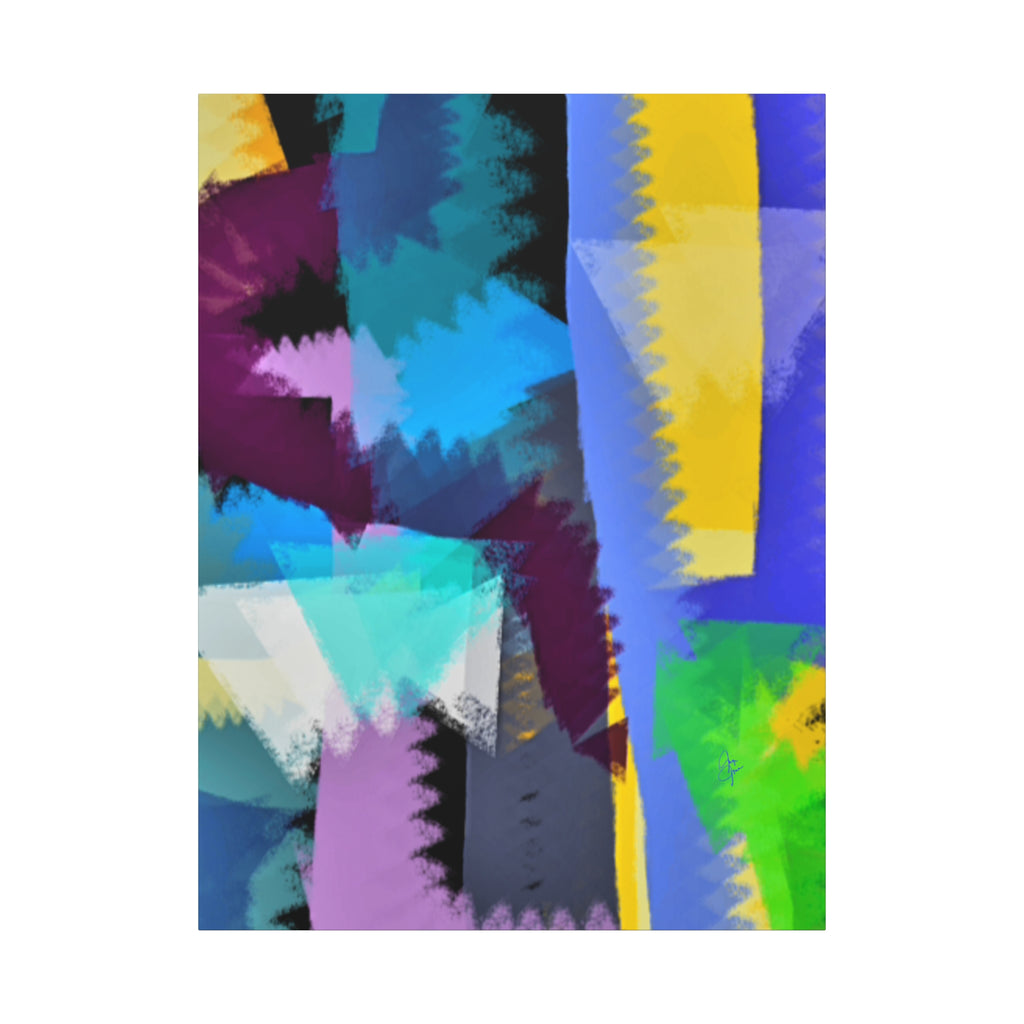 Abstract Color Burst Canvas Print — Vibrant Geometric Wall Art
