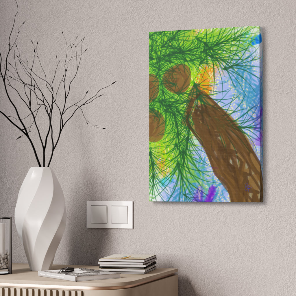 Abstract Palm Tree Canvas Print — Colorful Stretched Wall Art (1.5" Depth)