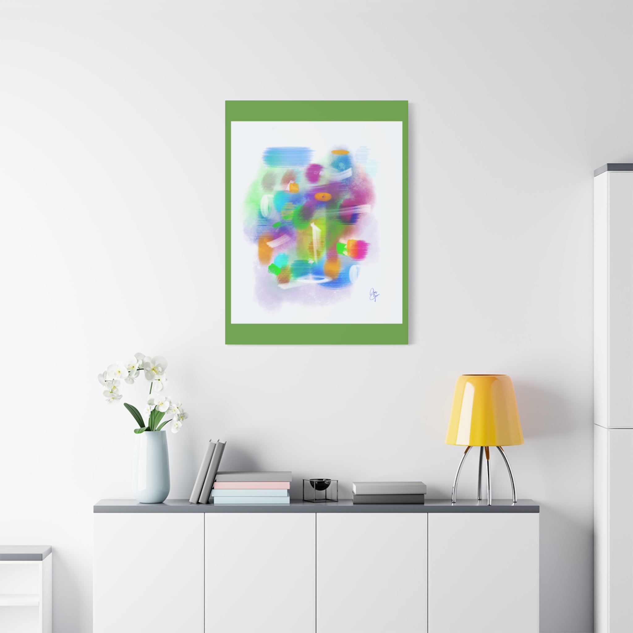 Abstract Colorful Brushstroke Canvas Print — Vibrant Modern Wall Art