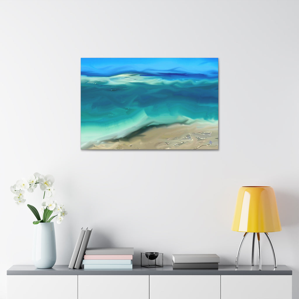 Ocean Waves Canvas Wall Art — Coastal Beach Seascape Canvas Print