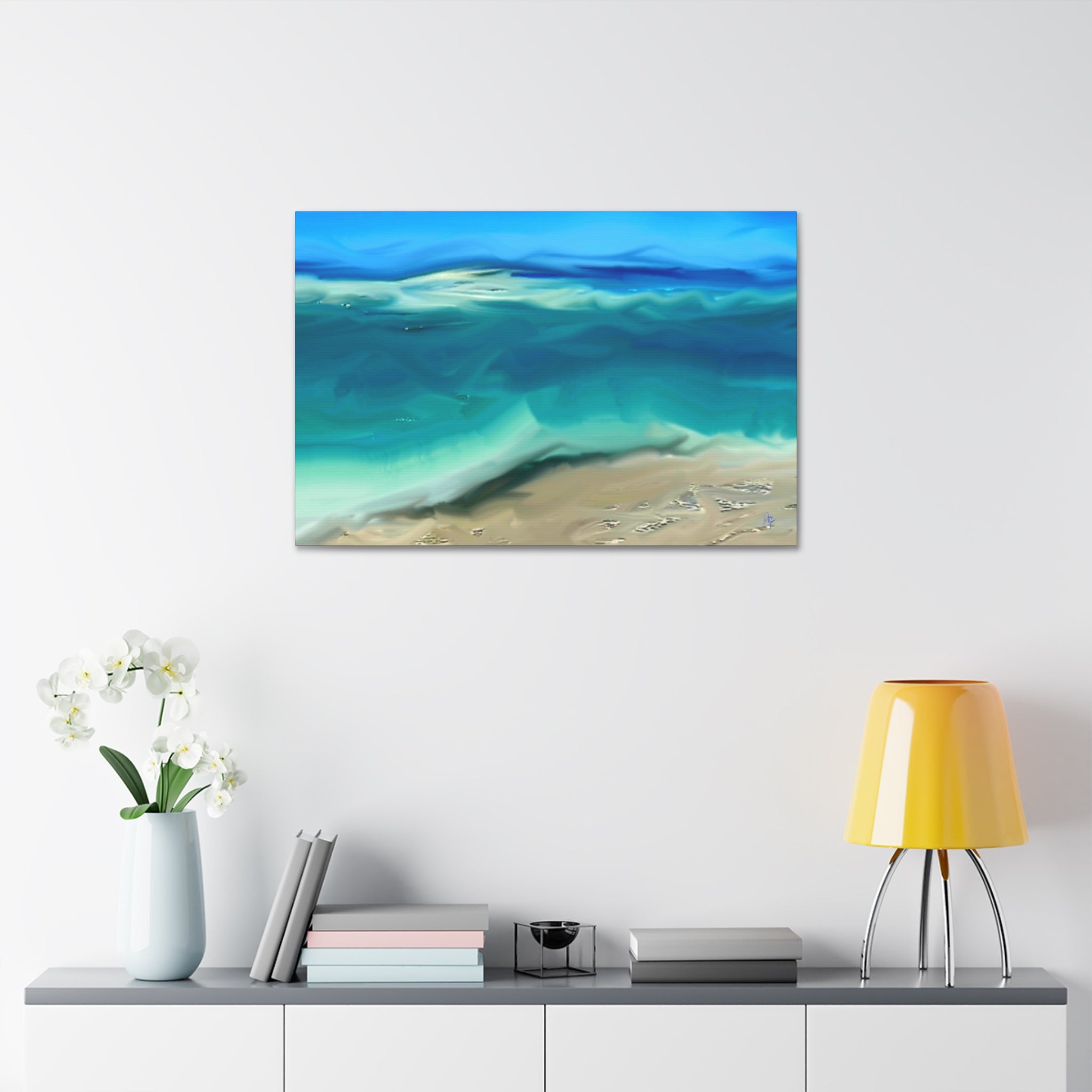 Ocean Waves Canvas Wall Art — Coastal Beach Seascape Canvas Print