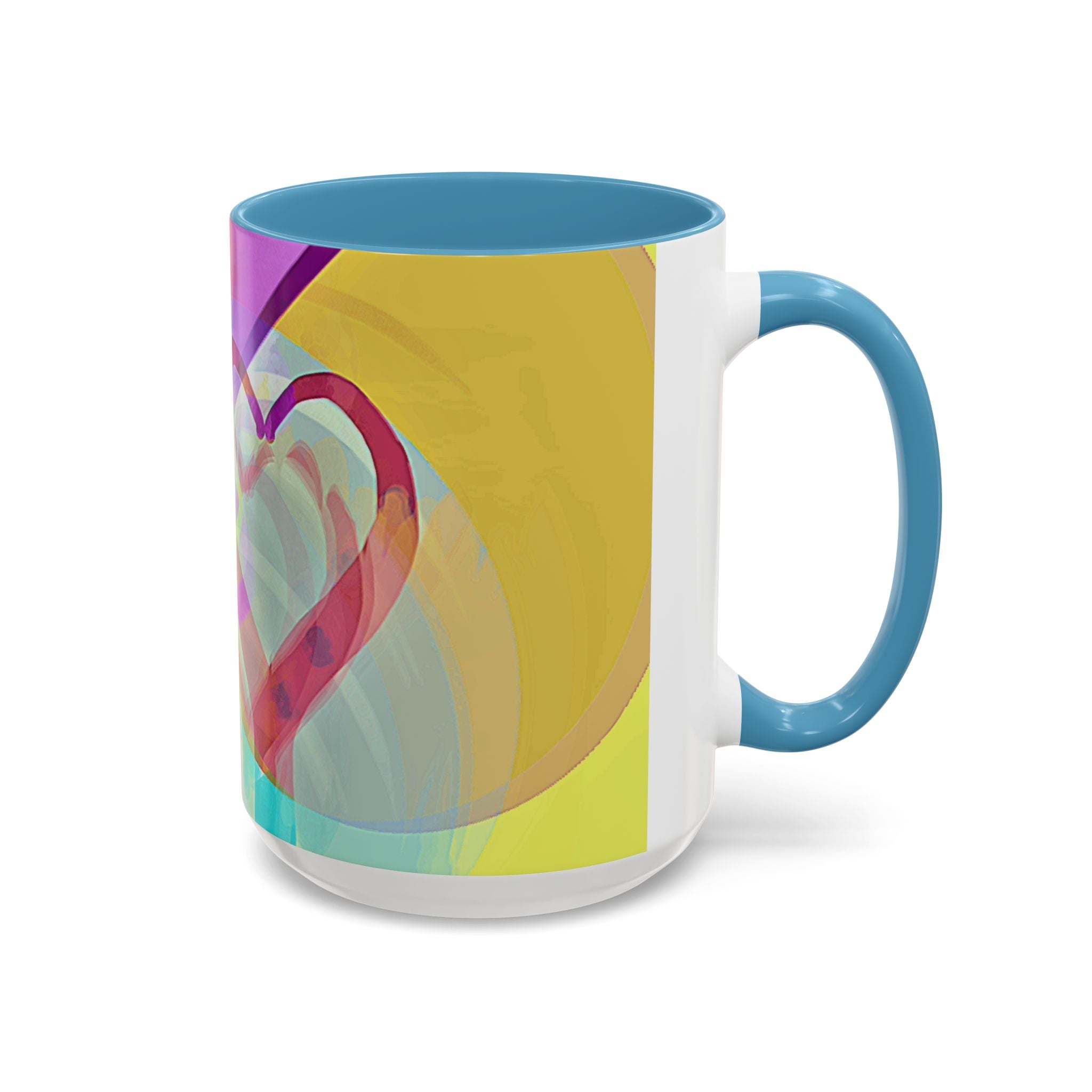 Colorful Heart Coffee Mug – Vibrant Abstract Love Accent Mug (11/15oz)