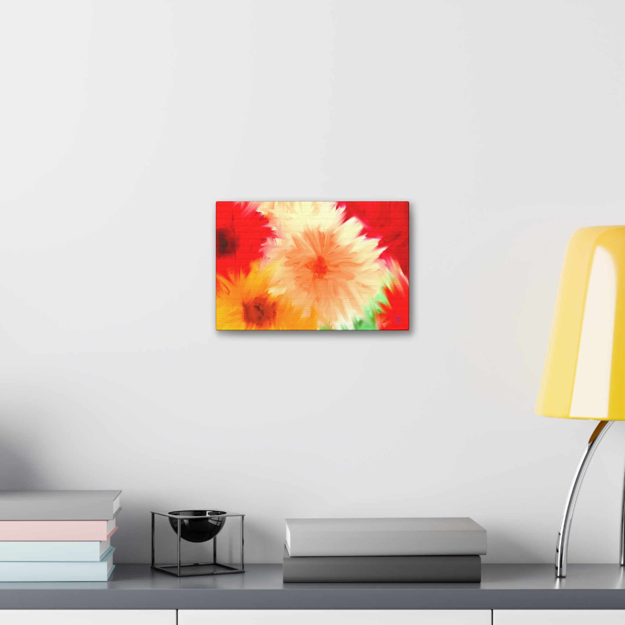 Bright Floral Abstract Canvas Wall Art — Stretched 1.5"