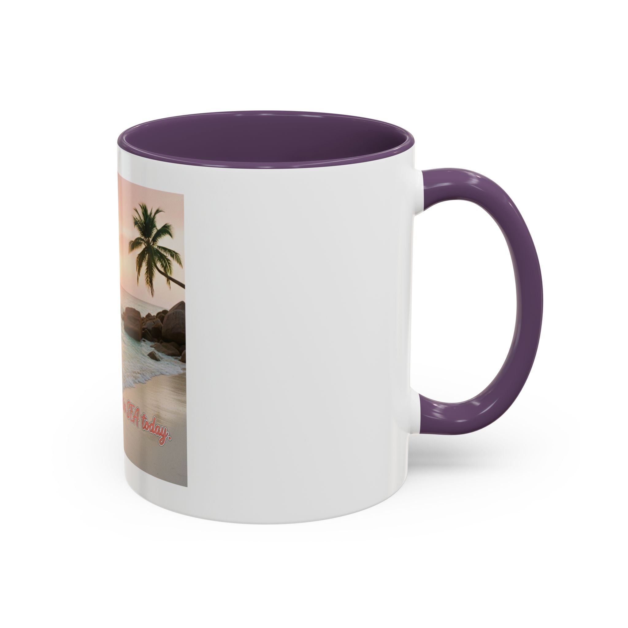 Tropical Beach Coffee Mug — Sunset Palm Ocean Accent Mug (11/15 oz)