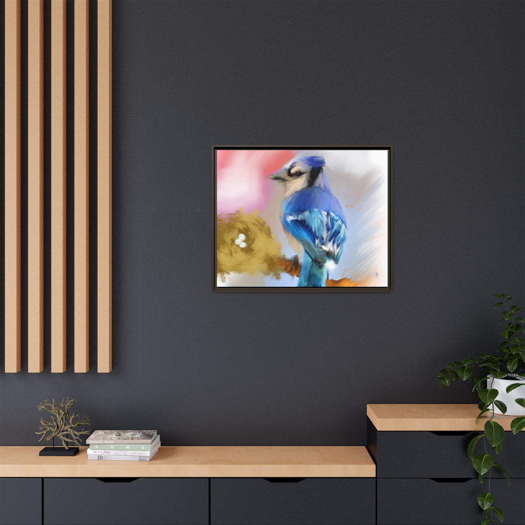 Blue Jay Art Print — Framed Matte Canvas Wall Art