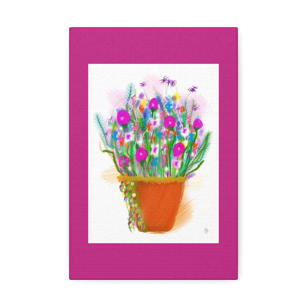 Flowers Brighten Your Day.  Stretched Canvas Wall Art — 1.5" Depth