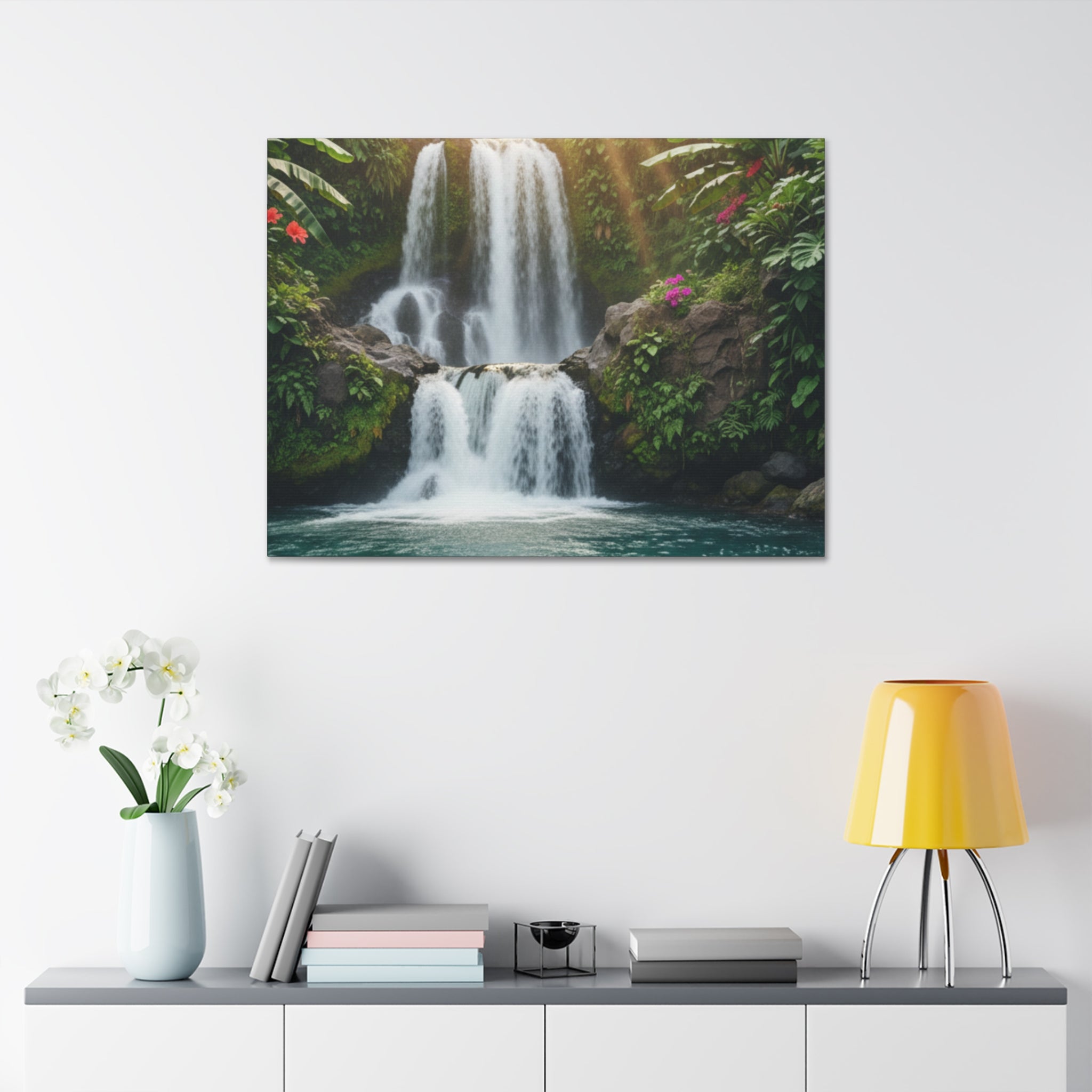 Waterfall Canvas Wall Art – Stretched 1.5" Nature Print