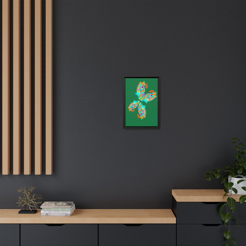 Framed Matte Canvas — Neon Abstract Butterfly Wall Art