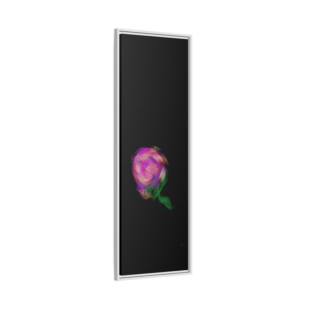 Abstract Rose Swirl Matte Framed Canvas — Multicolor Floral Wall Art