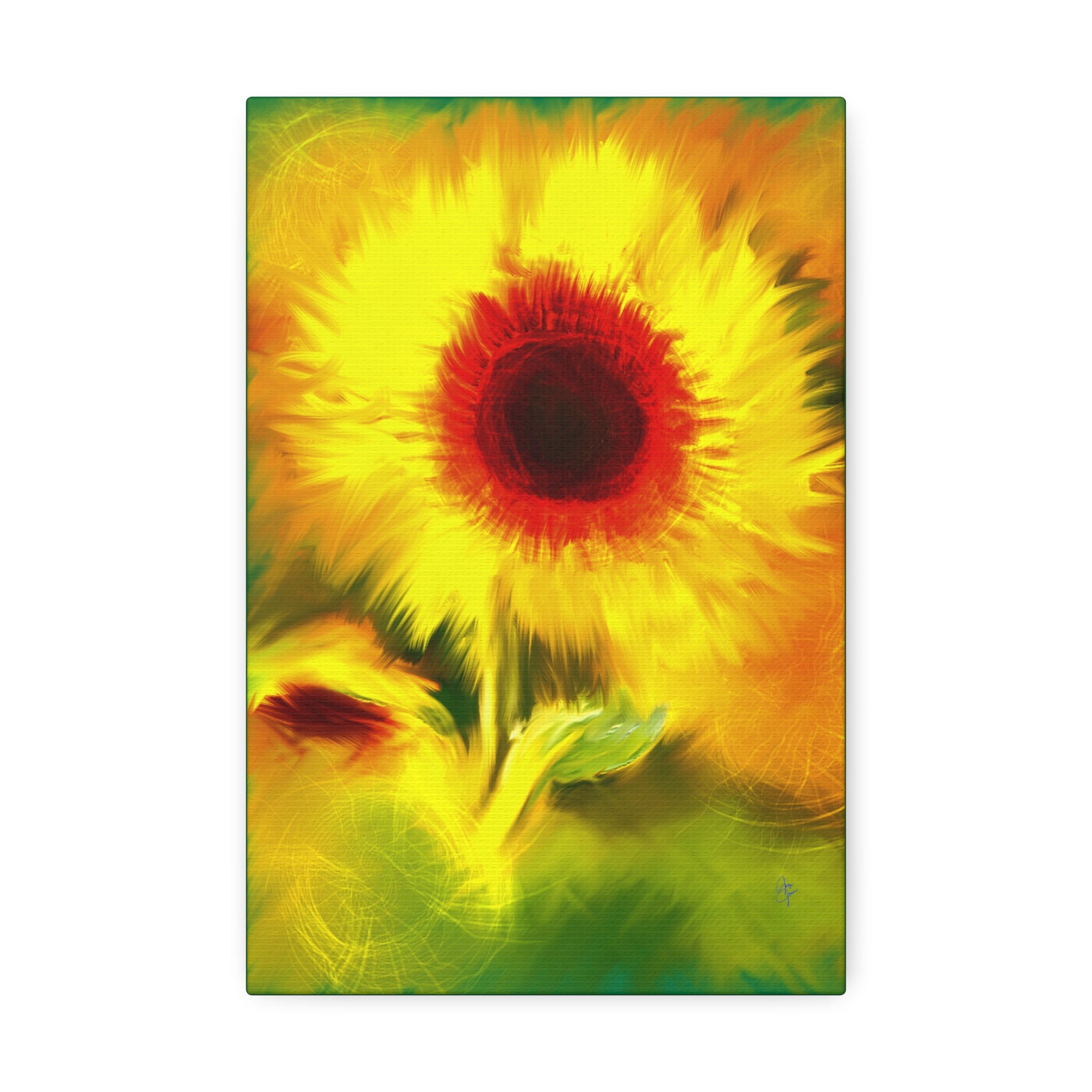 Sunflower Canvas Print – Bright Yellow Floral Wall Art (Stretched 1.5")