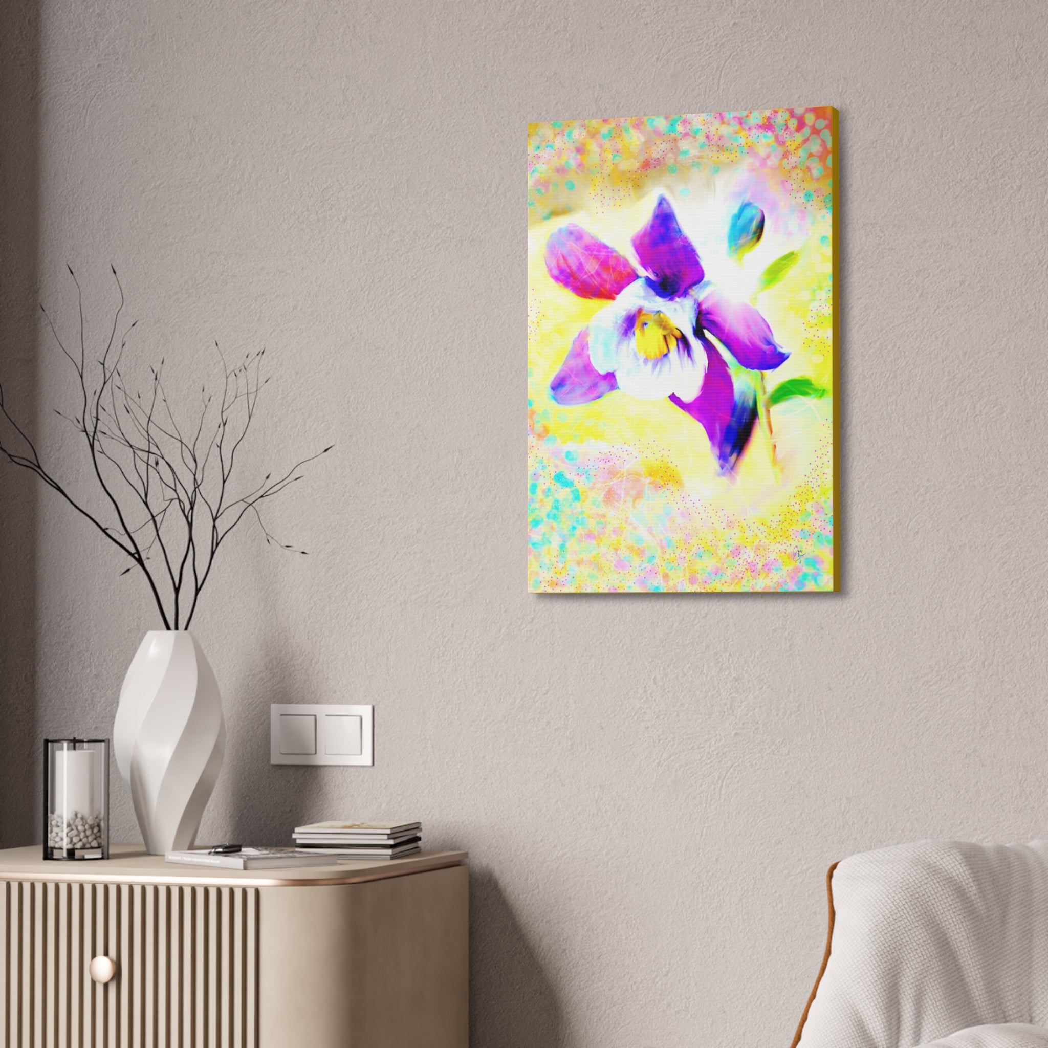 Purple Orchid Canvas Wall Art - Vibrant Floral Stretched Canvas
