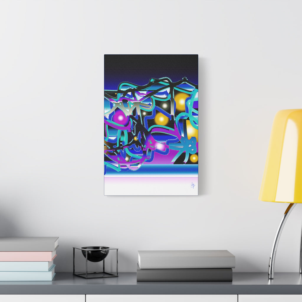 Contemporary City Lights Matte Canvas Wall Art — Stretched 1.25"