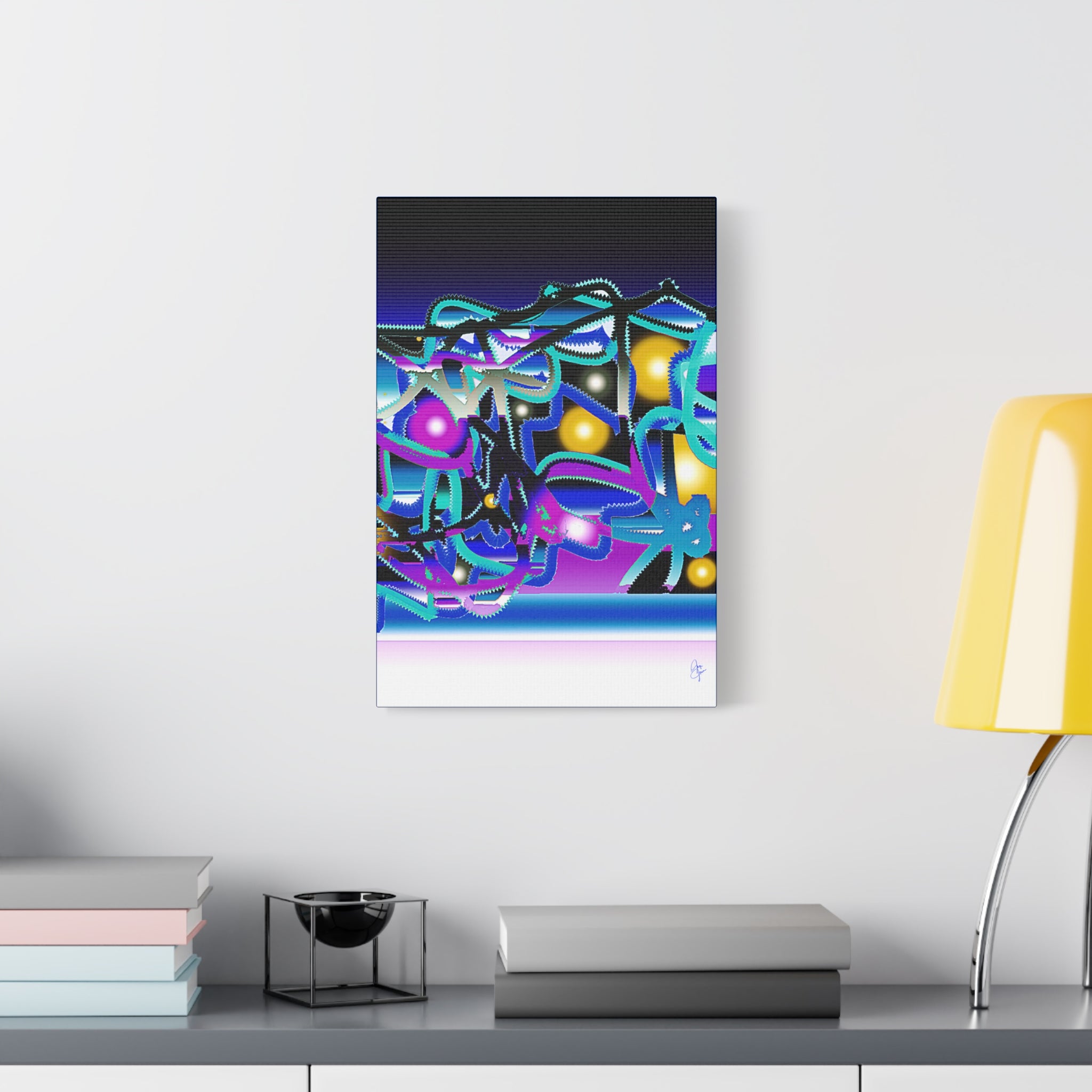 Contemporary City Lights Matte Canvas Wall Art — Stretched 1.25"