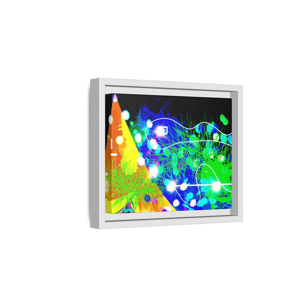 Abstract Neon Wave Matte Canvas Framed Art