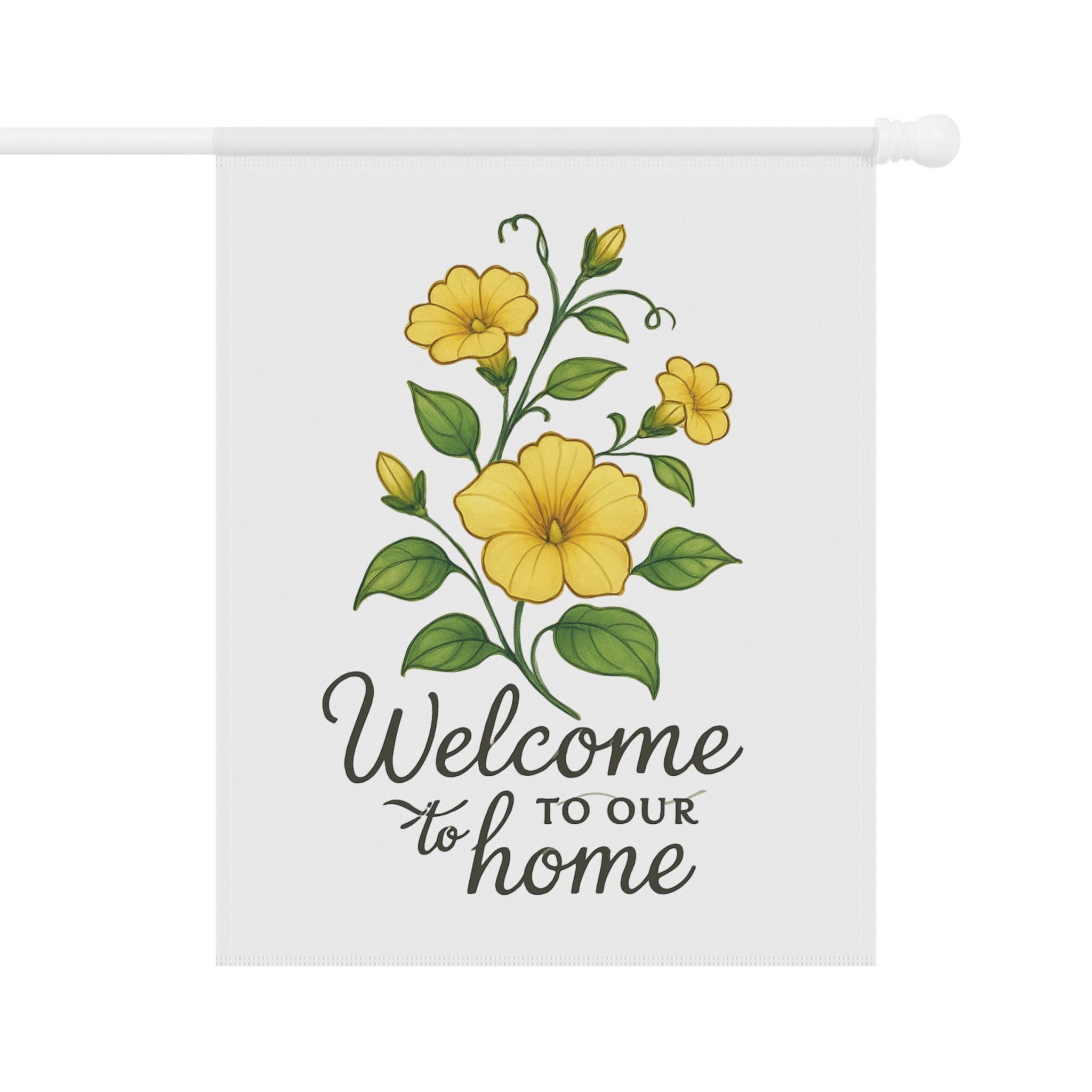 Welcome to Our Home Yellow Floral Garden Flag