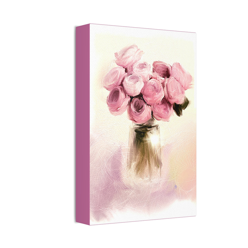 Canvas Stretched, 1.5'' Pink Roses