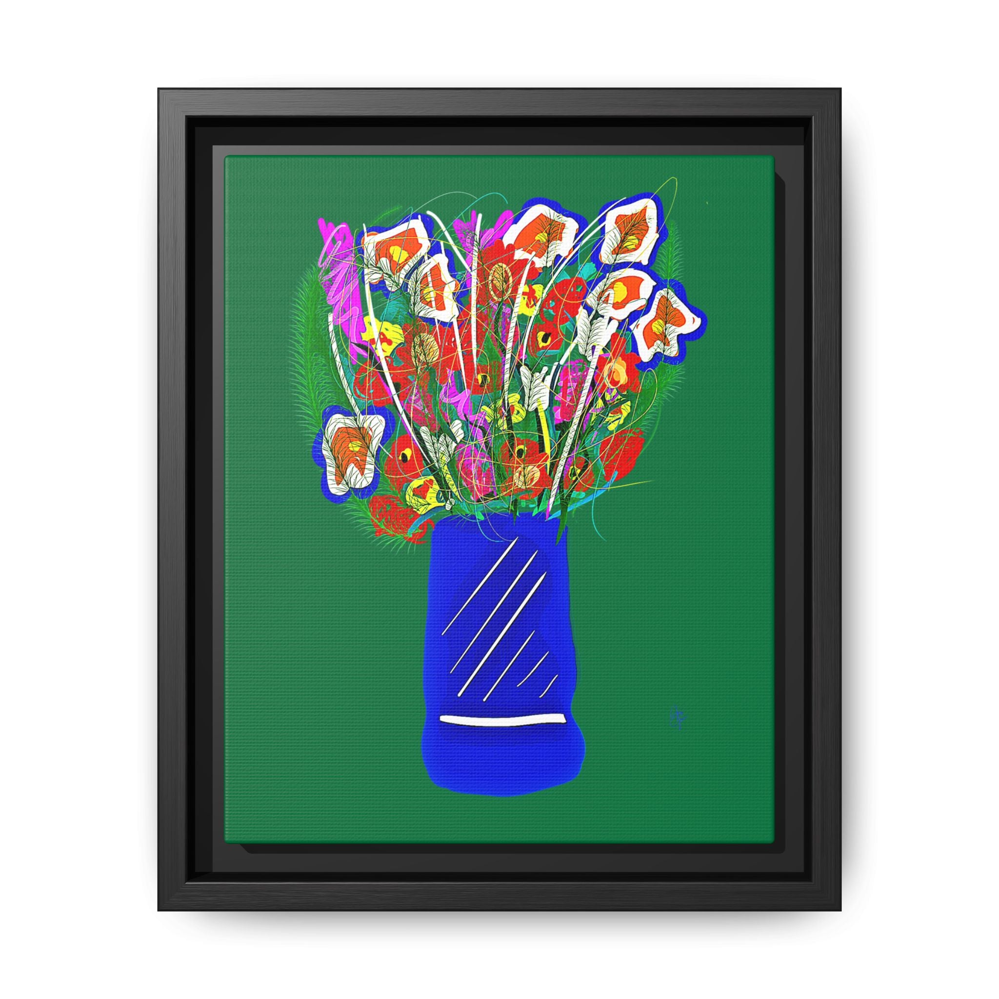 Floral Bouquet Matte Canvas Print — Framed Wall Art
