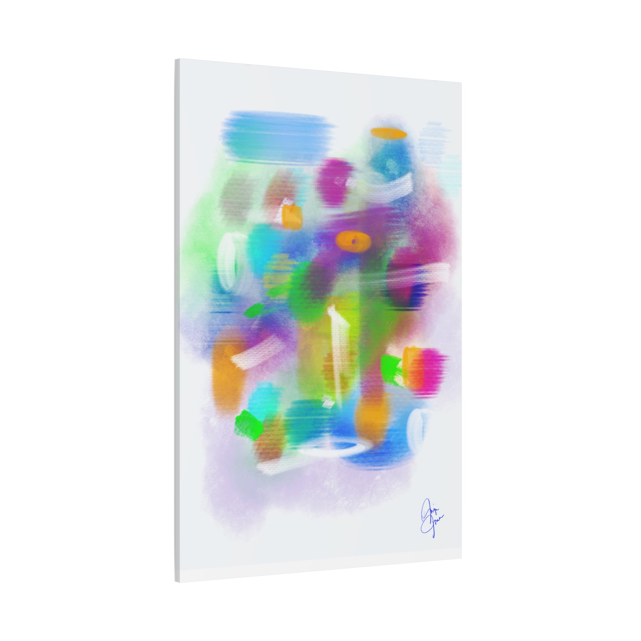 Abstract Colorful Brushstroke Canvas Print — Vibrant Modern Wall Art