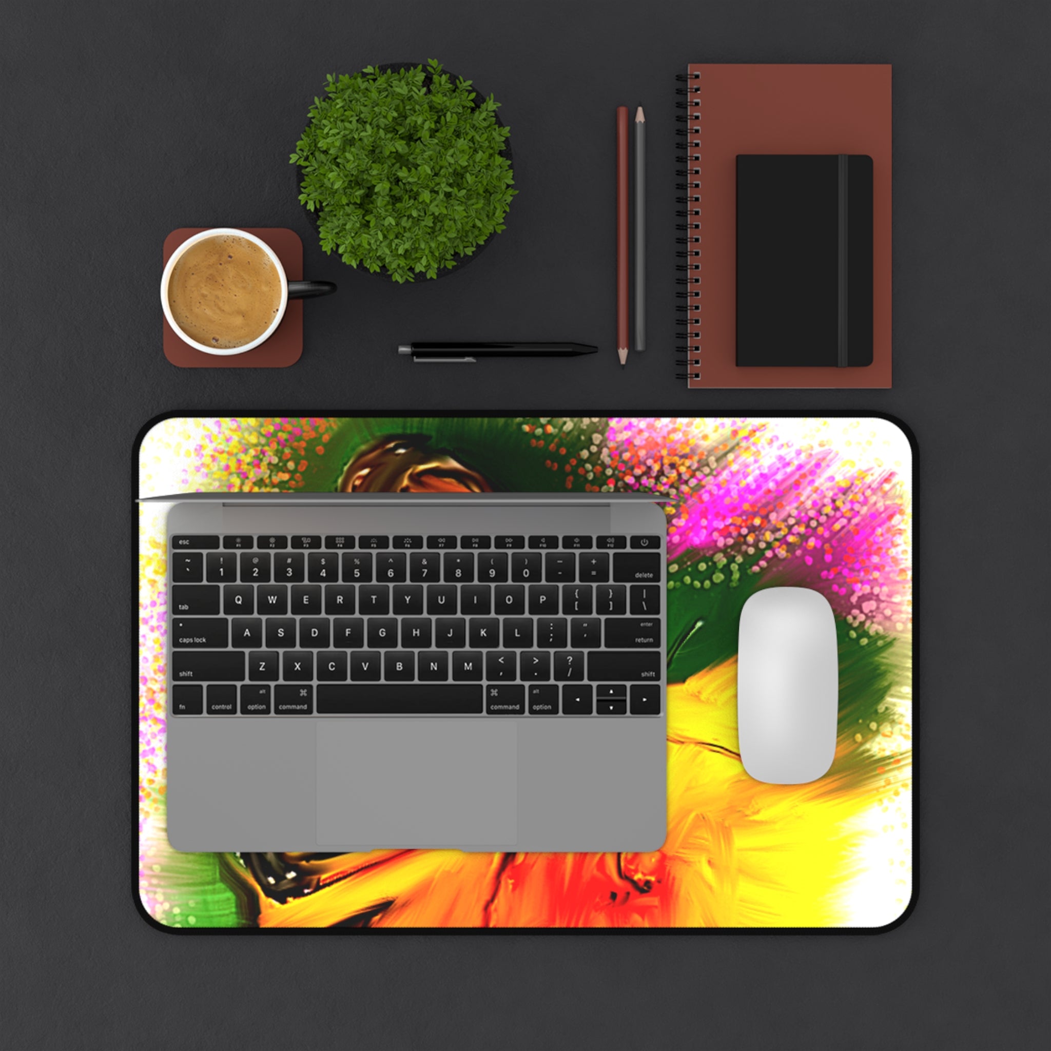 Butterfly Bloom Desk Mat — Colorful Monarch Mouse Pad for Office & Home
