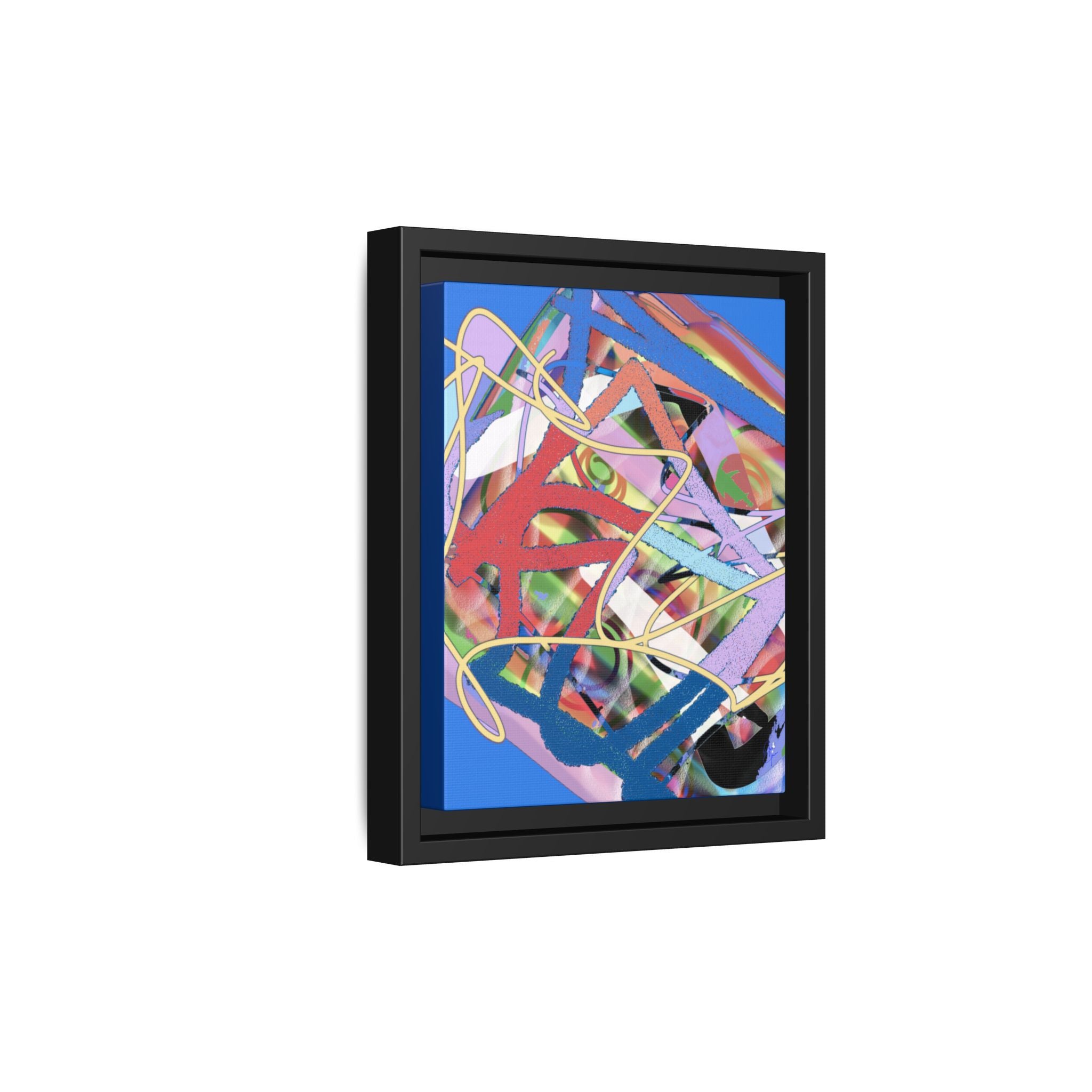 Abstract Multi‑Color Framed Canvas Art – Vibrant Modern Wall Decor