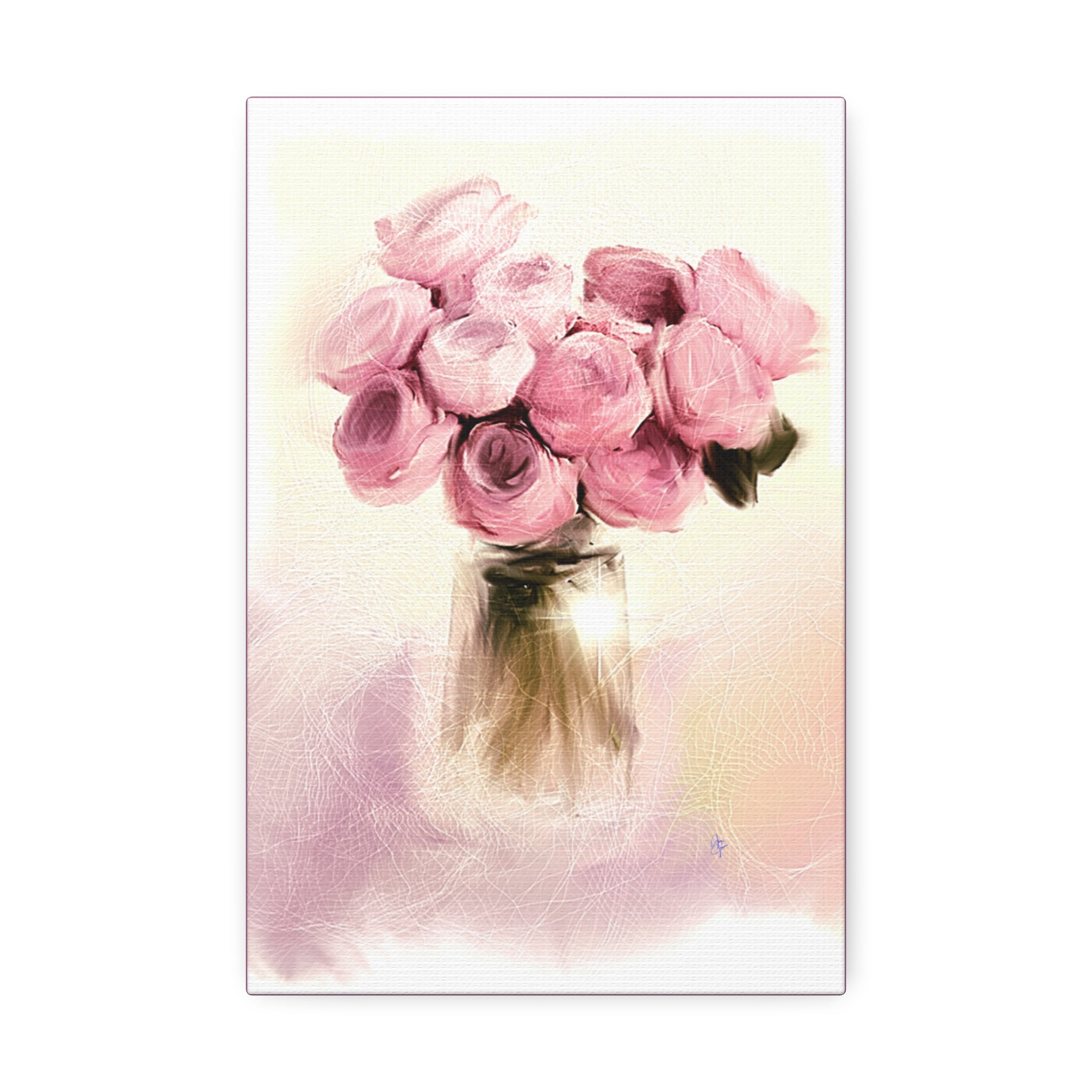 Canvas Stretched, 1.5'' Pink Roses