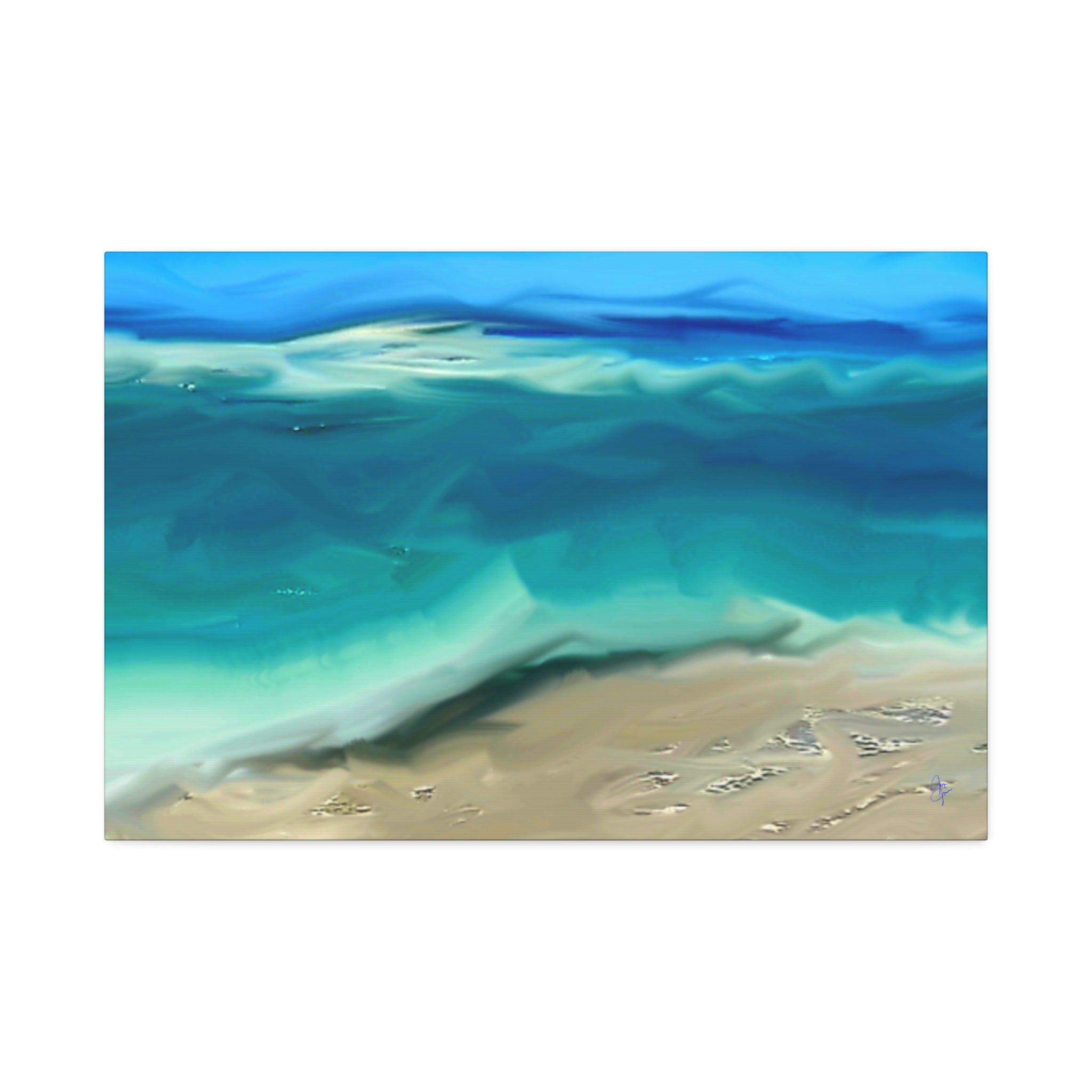 Ocean Waves Canvas Wall Art — Coastal Beach Seascape Canvas Print