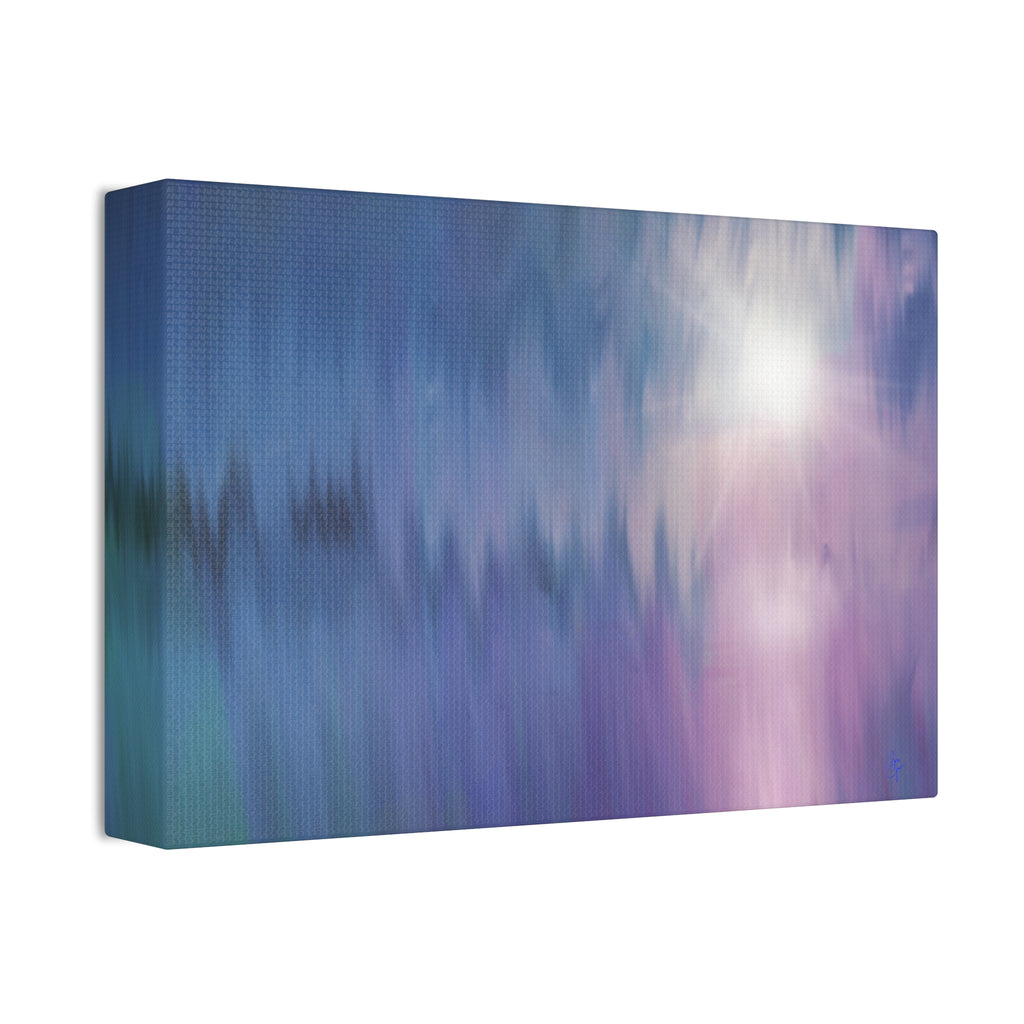 Abstract Dawn Canvas Art – Purple & Blue Gradient Stretched Canvas