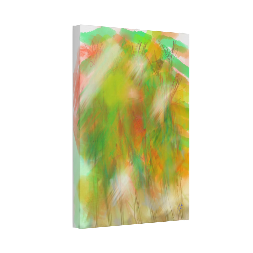 Abstract Green Forest Canvas — Stretched Wall Art
