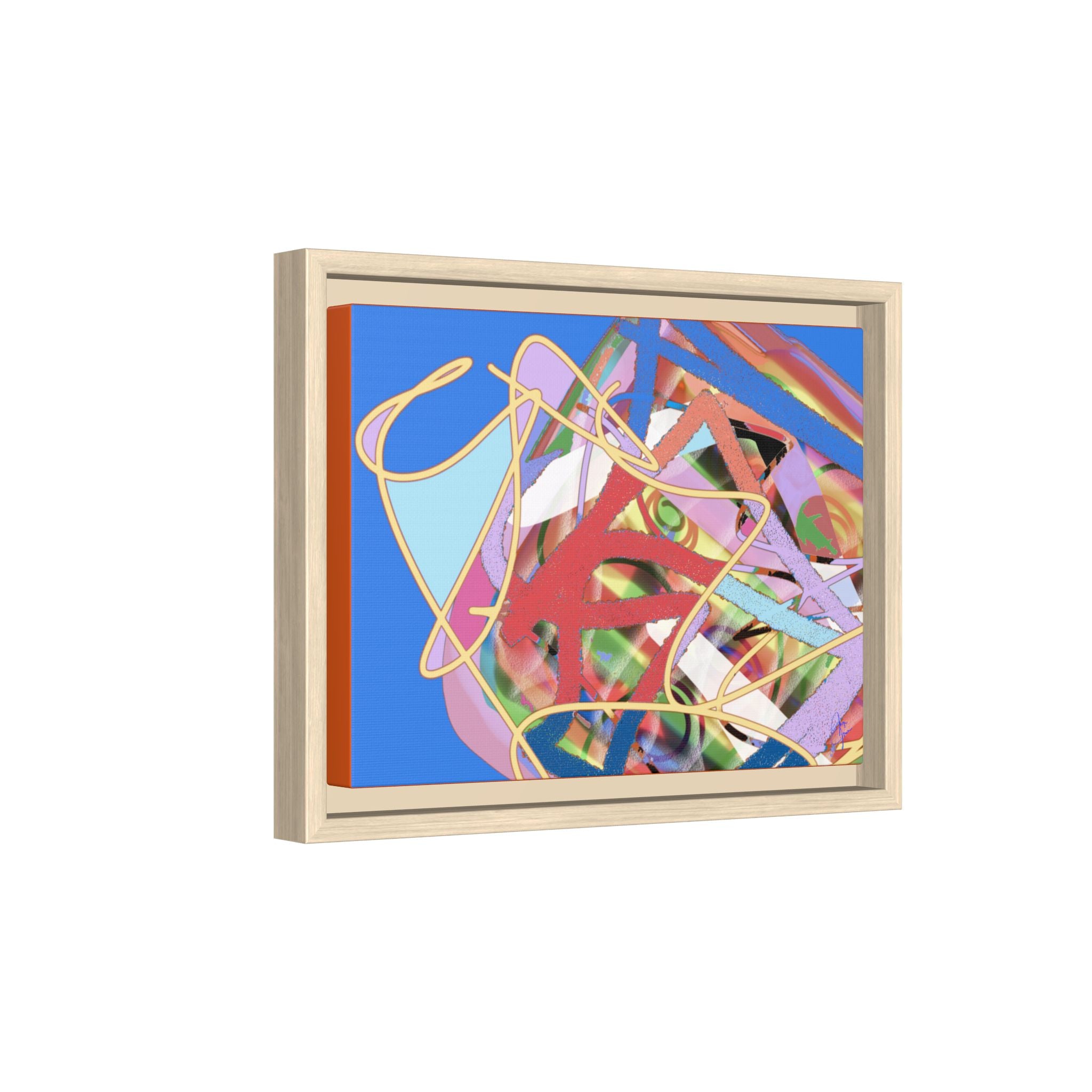 Abstract Multi‑Color Framed Canvas Art – Vibrant Modern Wall Decor