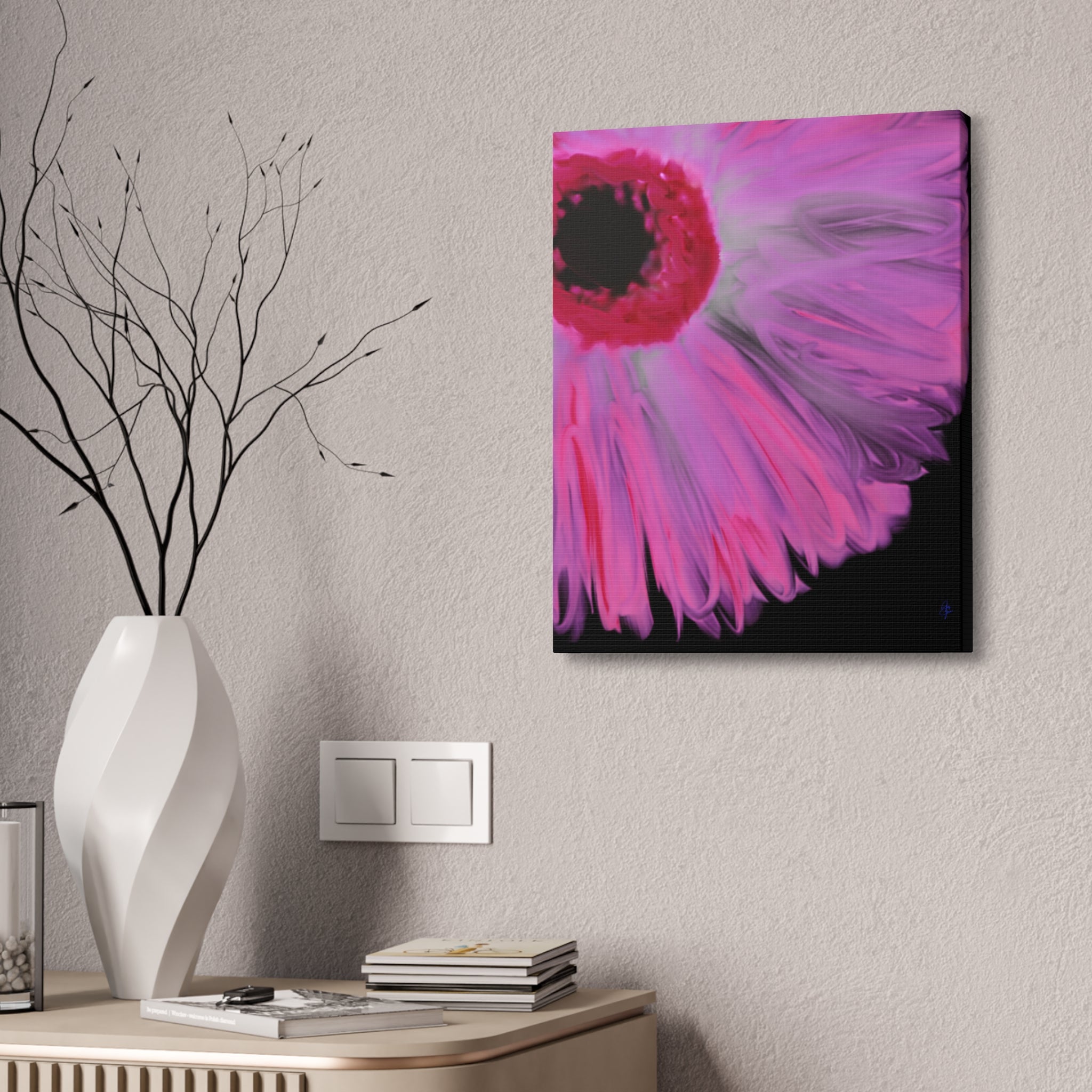 Pink Gerbera Canvas Wall Art – Vibrant Floral Stretched Canvas (1.5" Depth)