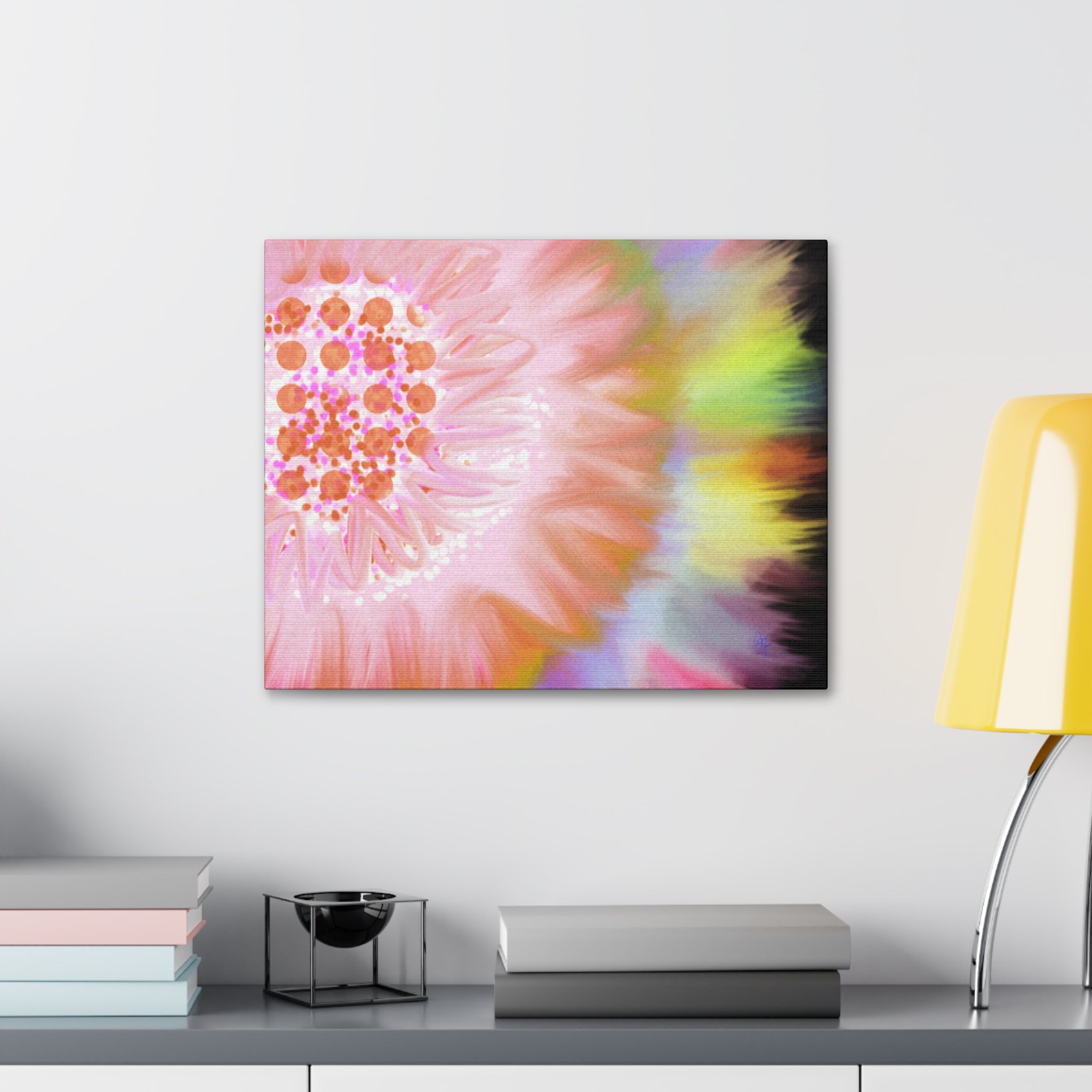 Abstract Floral Burst Canvas Stretched 1.5" — Colorful Sunflower Wall Art