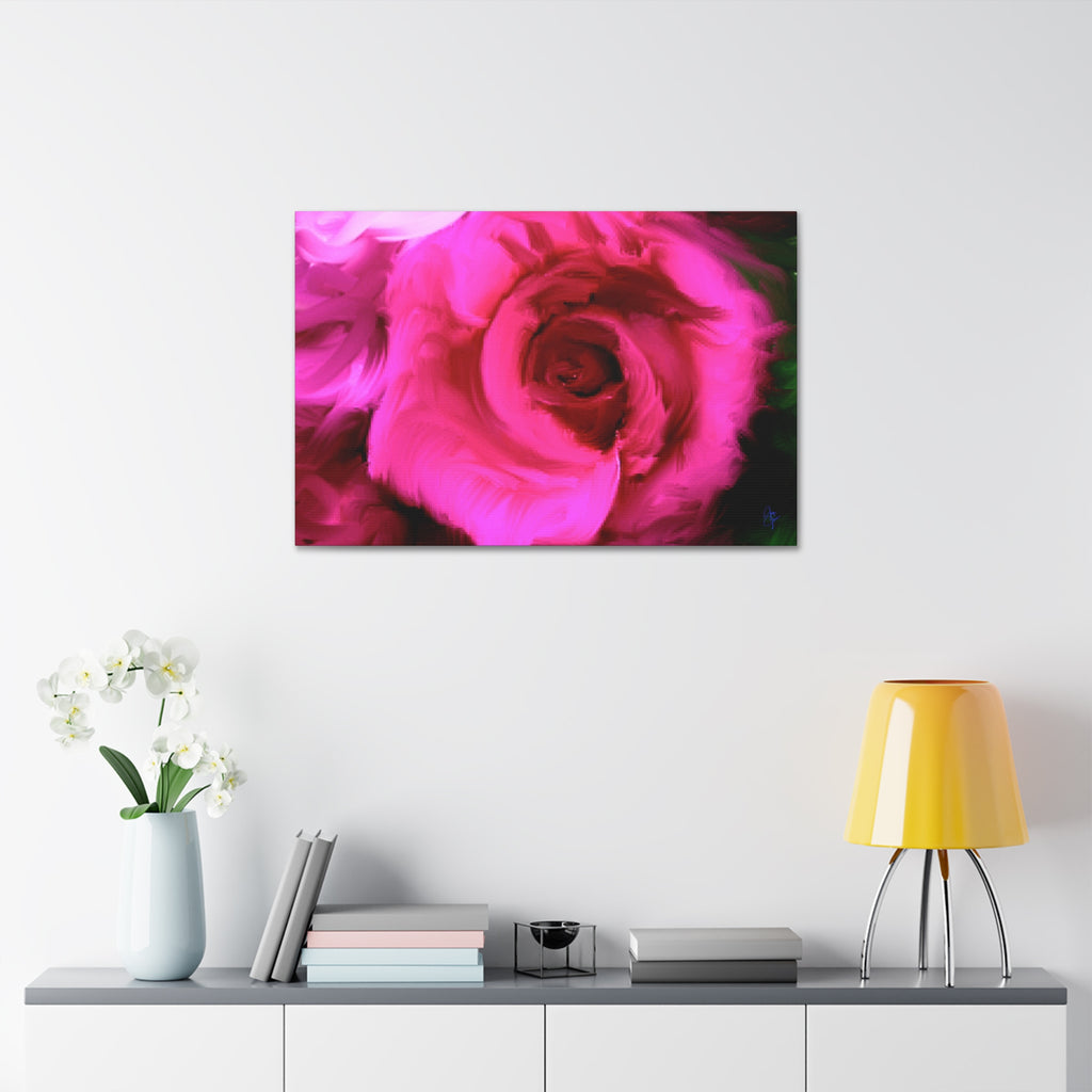 Pink Rose Abstract Canvas Print — Stretched 1.5" Wall Art