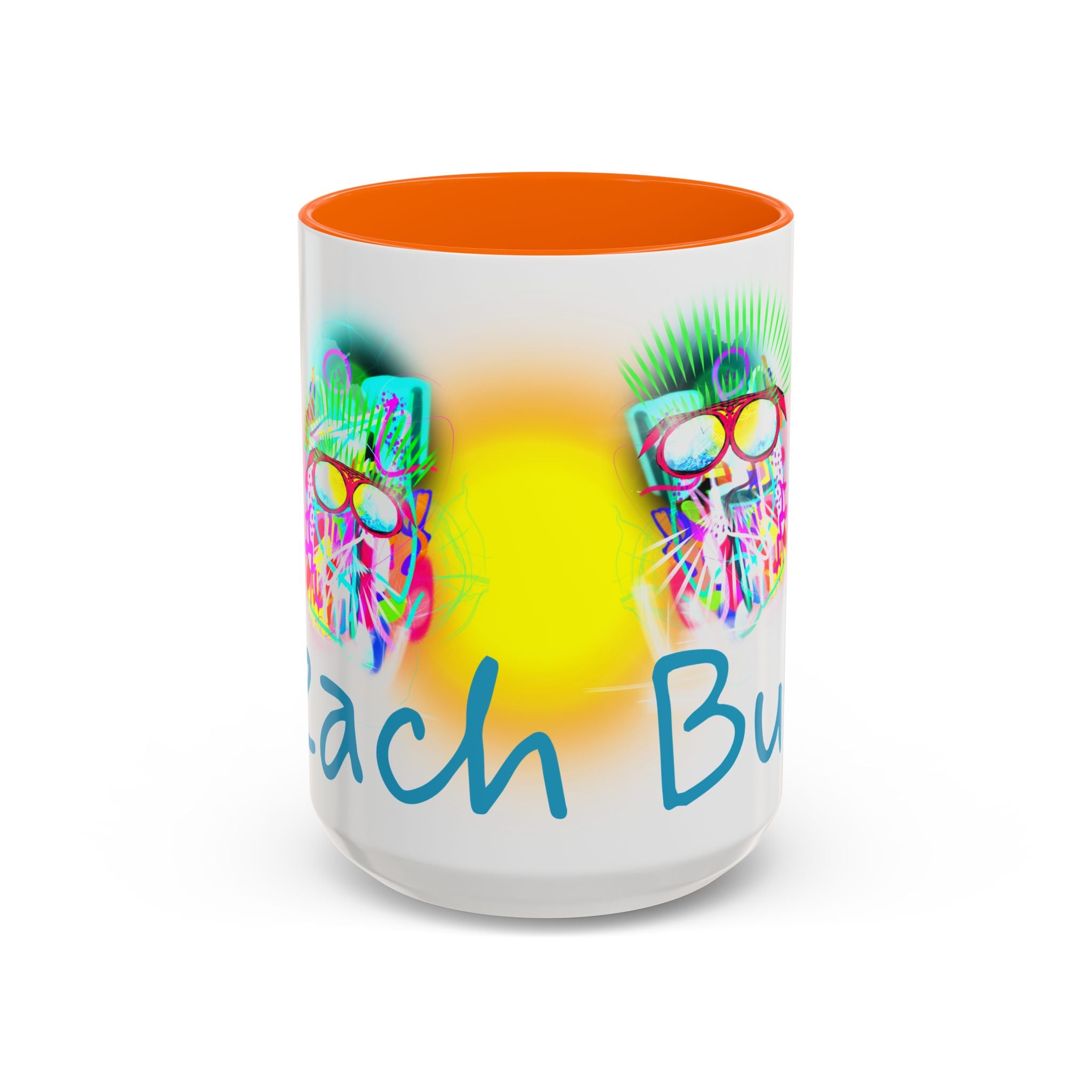 Beach Bum Coffee Mug — Colorful Retro Skull Design (11/15oz)