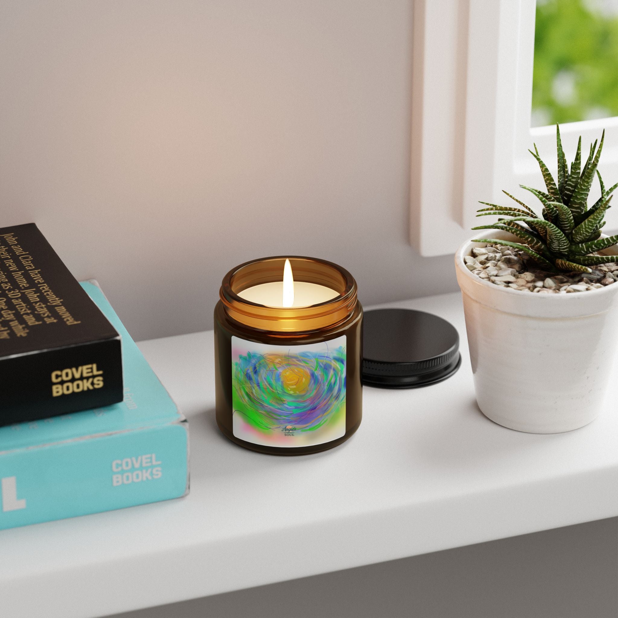 Soy Candle — Fresh Citrus & Floral Scent in Amber Jar (Multi-Size)