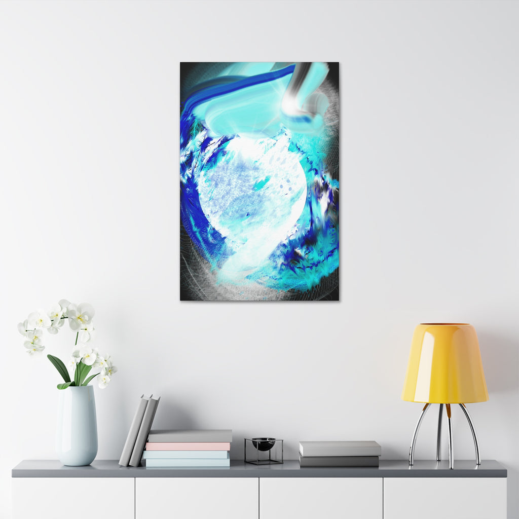 Abstract Blue Moon Canvas Print — Stretched 1.5" Wall Art