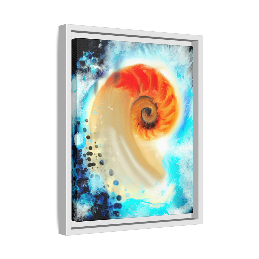 Framed Abstract Spiral Canvas Art — Vibrant Nautical Wave Print