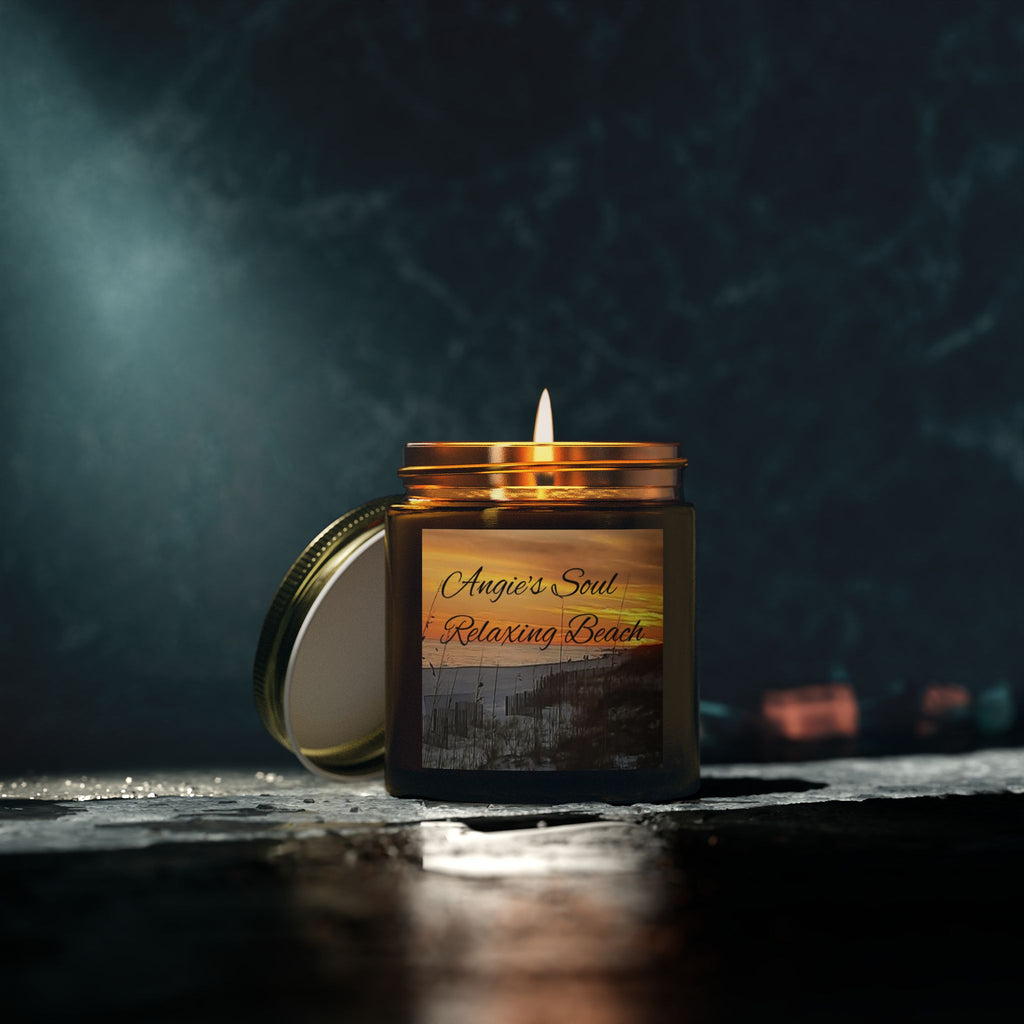 Relaxing Beach Scented Candle - Coconut Apricot Wax