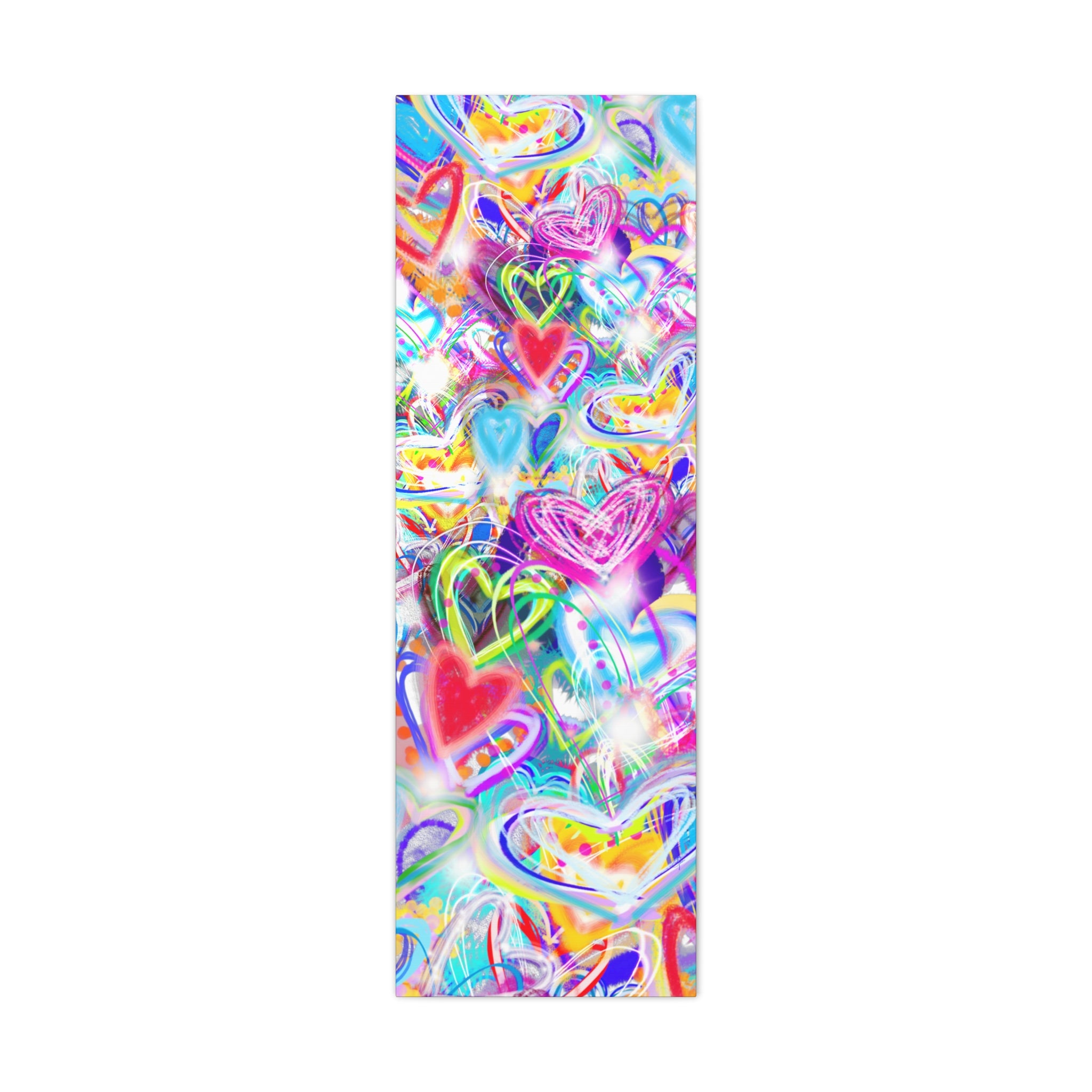Colorful Heart Graffiti Matte Canvas