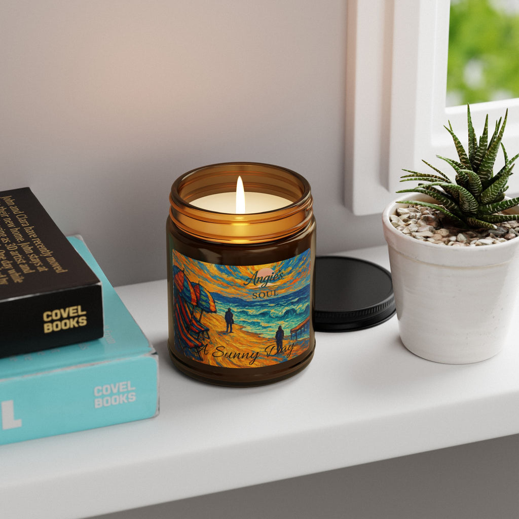 Sunny Beach Scented Soy Candle — Amber Jar (Multi-Size)