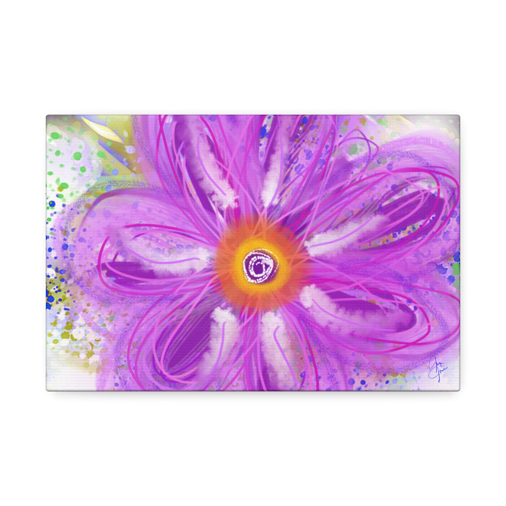 Purple Bloom Floral Canvas - Stretched 1.5" Wall Art