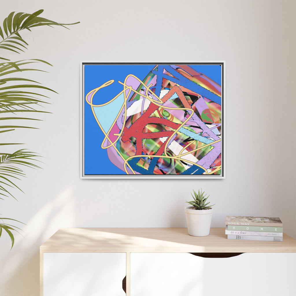 Abstract Multi‑Color Framed Canvas Art – Vibrant Modern Wall Decor