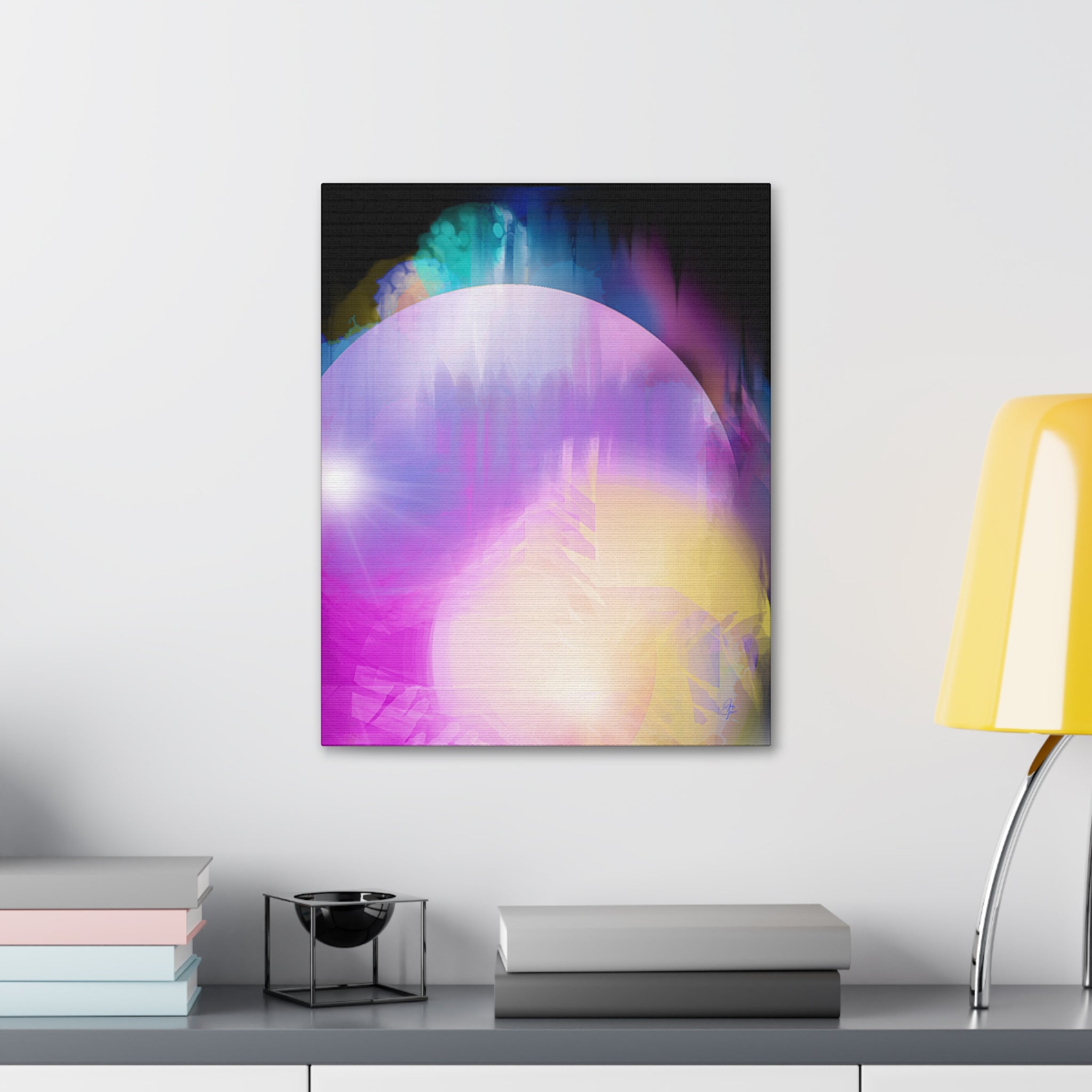 Abstract Aurora Canvas Print — Vibrant Pink & Purple Stretched Wall Art