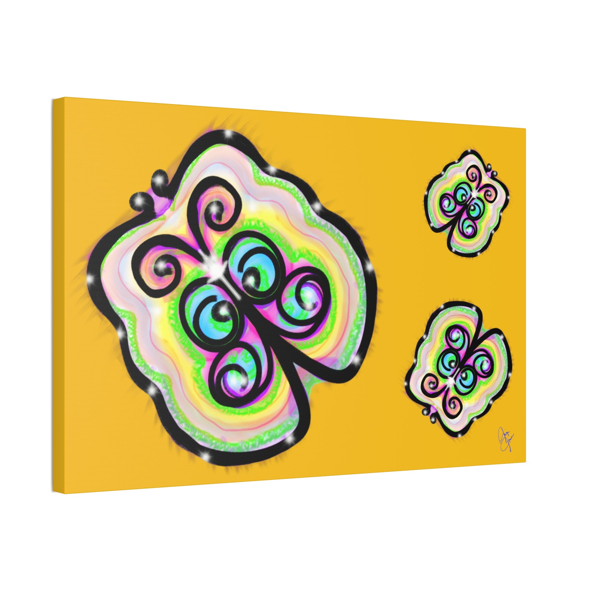 Abstract Rainbow Butterfly Canvas Print — Colorful Pop Art Wall Decor (Stretched 1.5")
