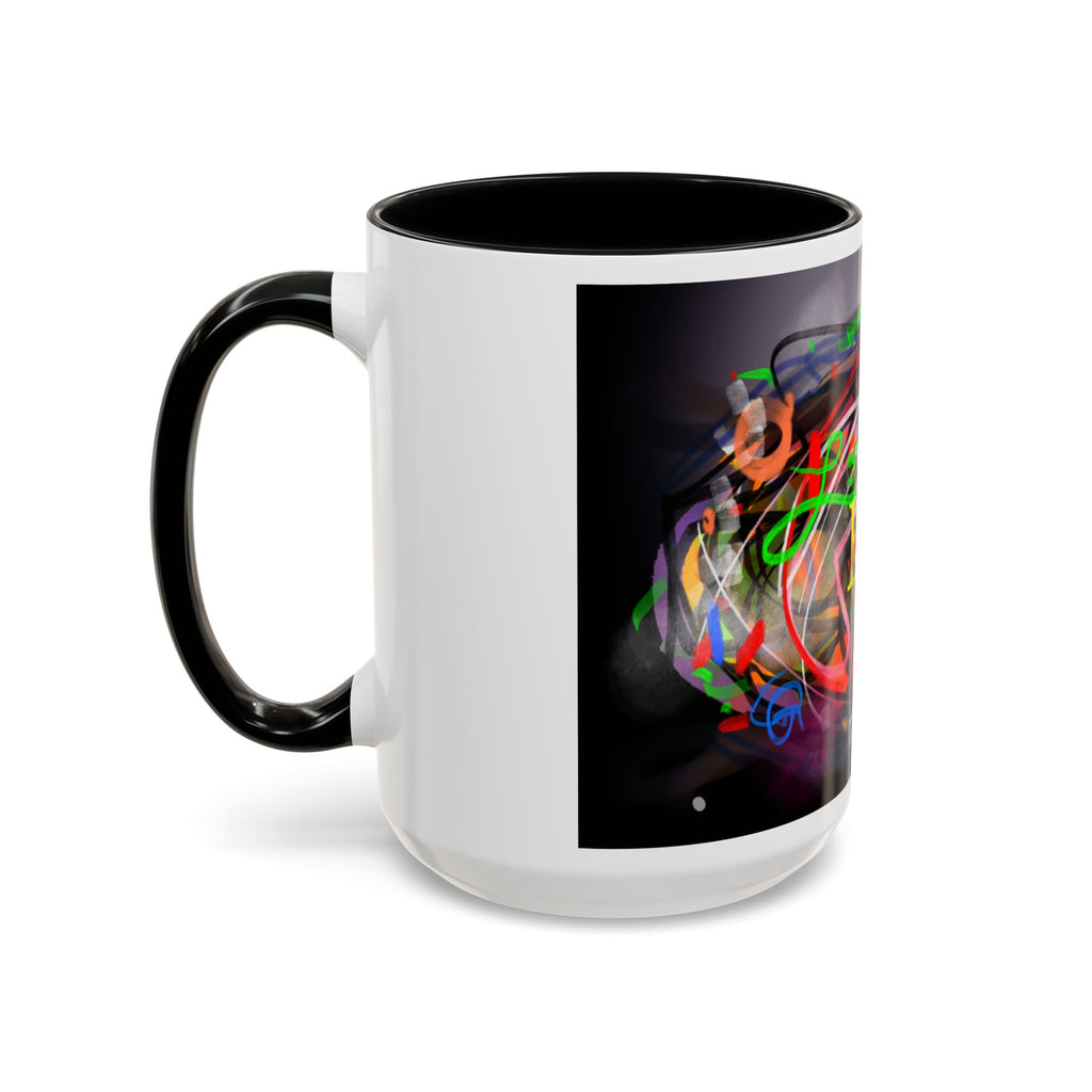 Abstract 'Live Your Life' Accent Coffee Mug — Colorful Artistic Ceramic Mug (11/15oz)