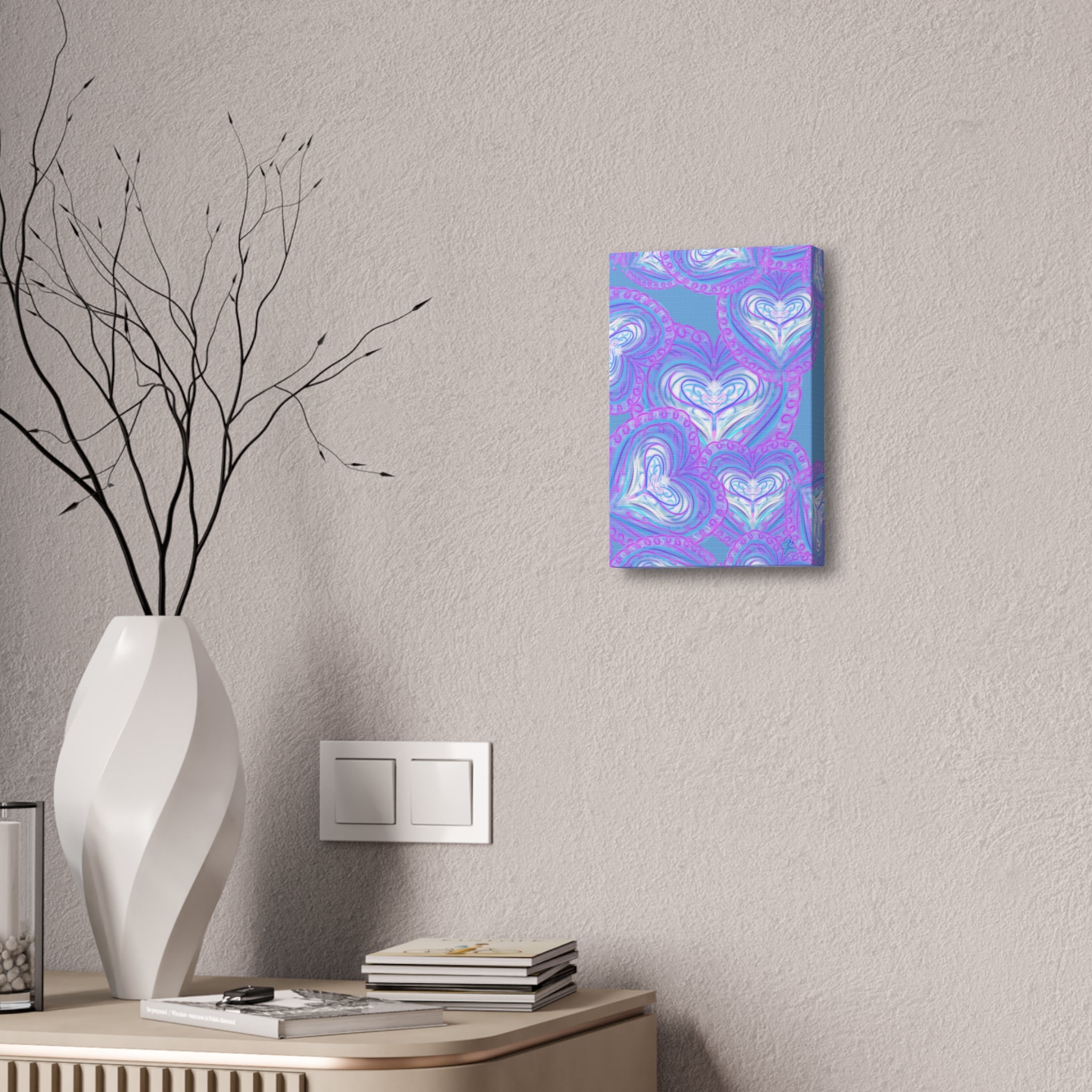 Pastel Heart Swirl Canvas Print — Stretched 1.5"