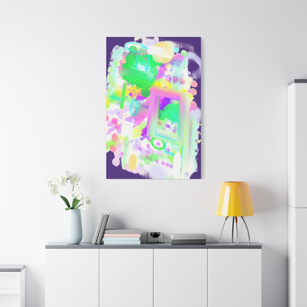 Abstract Pastel Splash Canvas Print — Bright Neon Frame Wall Art
