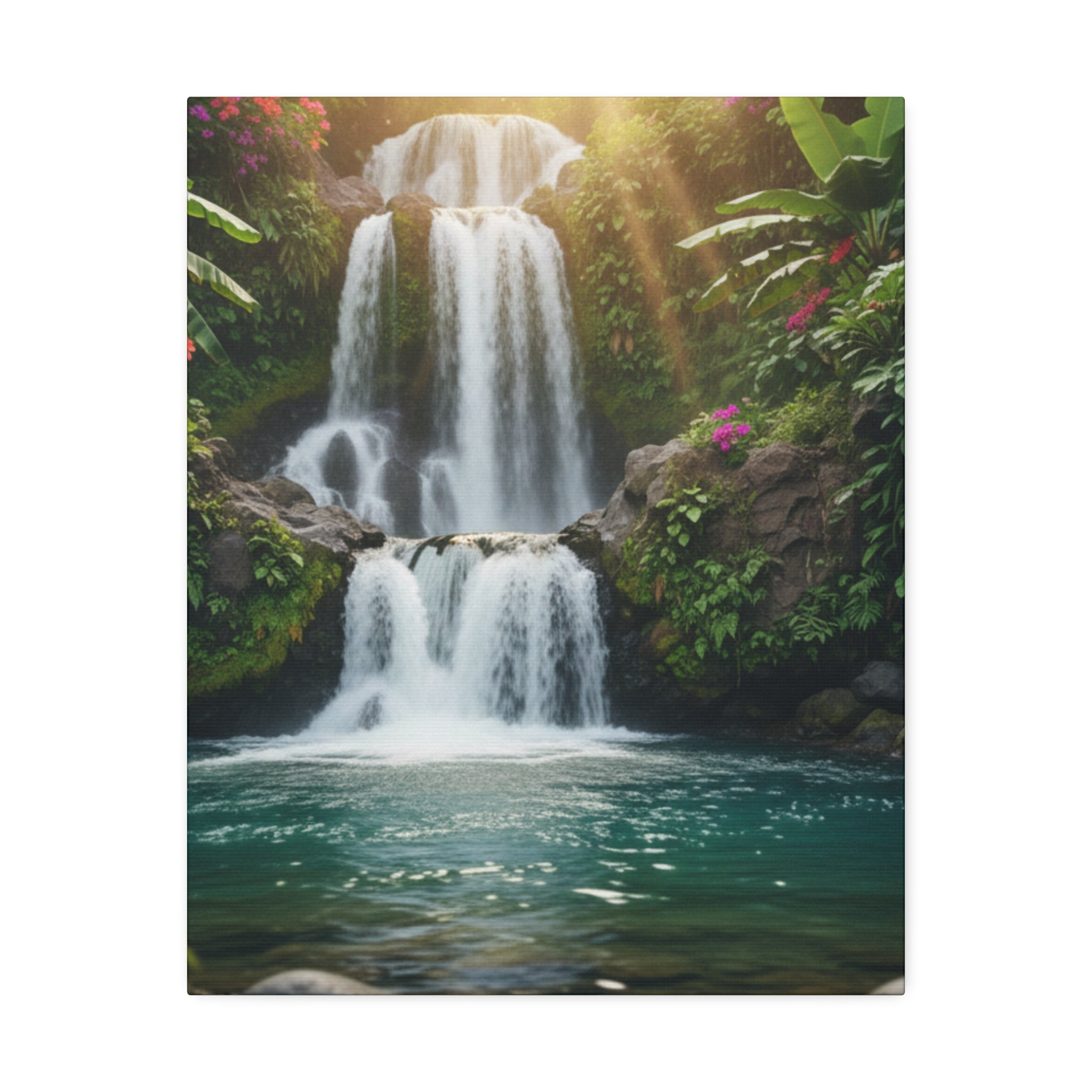 Waterfall Canvas Wall Art – Stretched 1.5" Nature Print
