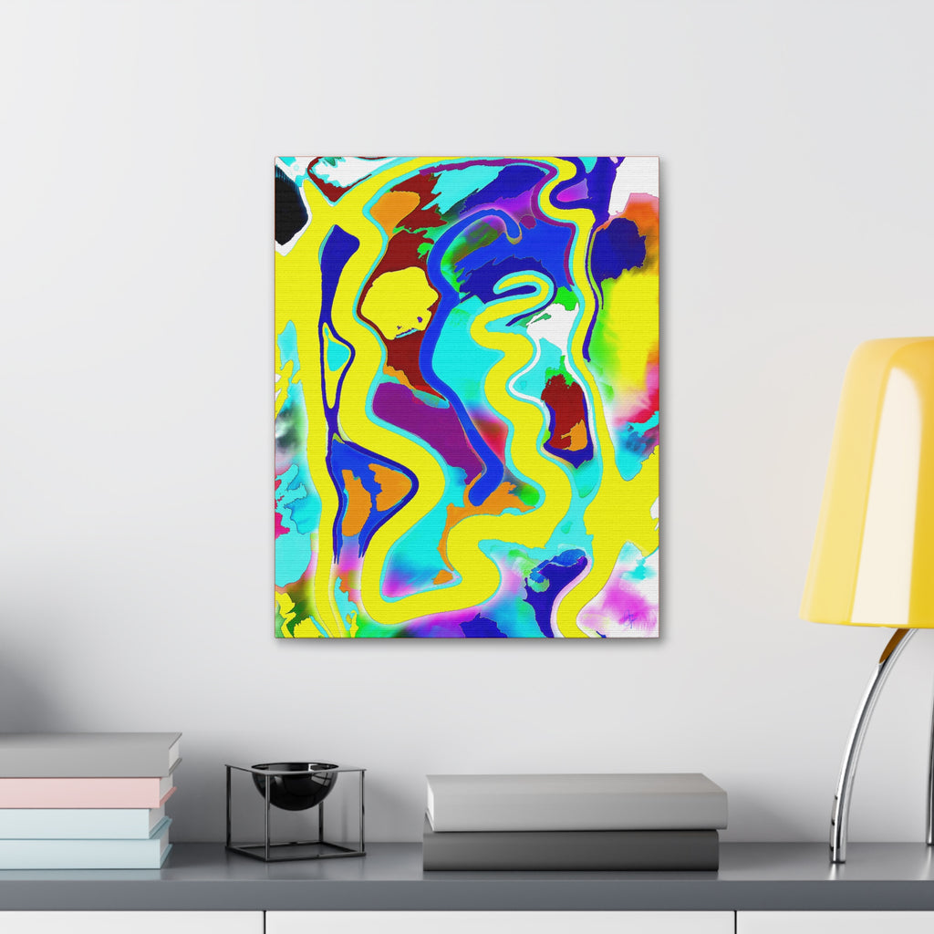 Abstract Neon Wave Canvas Art — Vibrant Stretched 1.5" Wall Decor